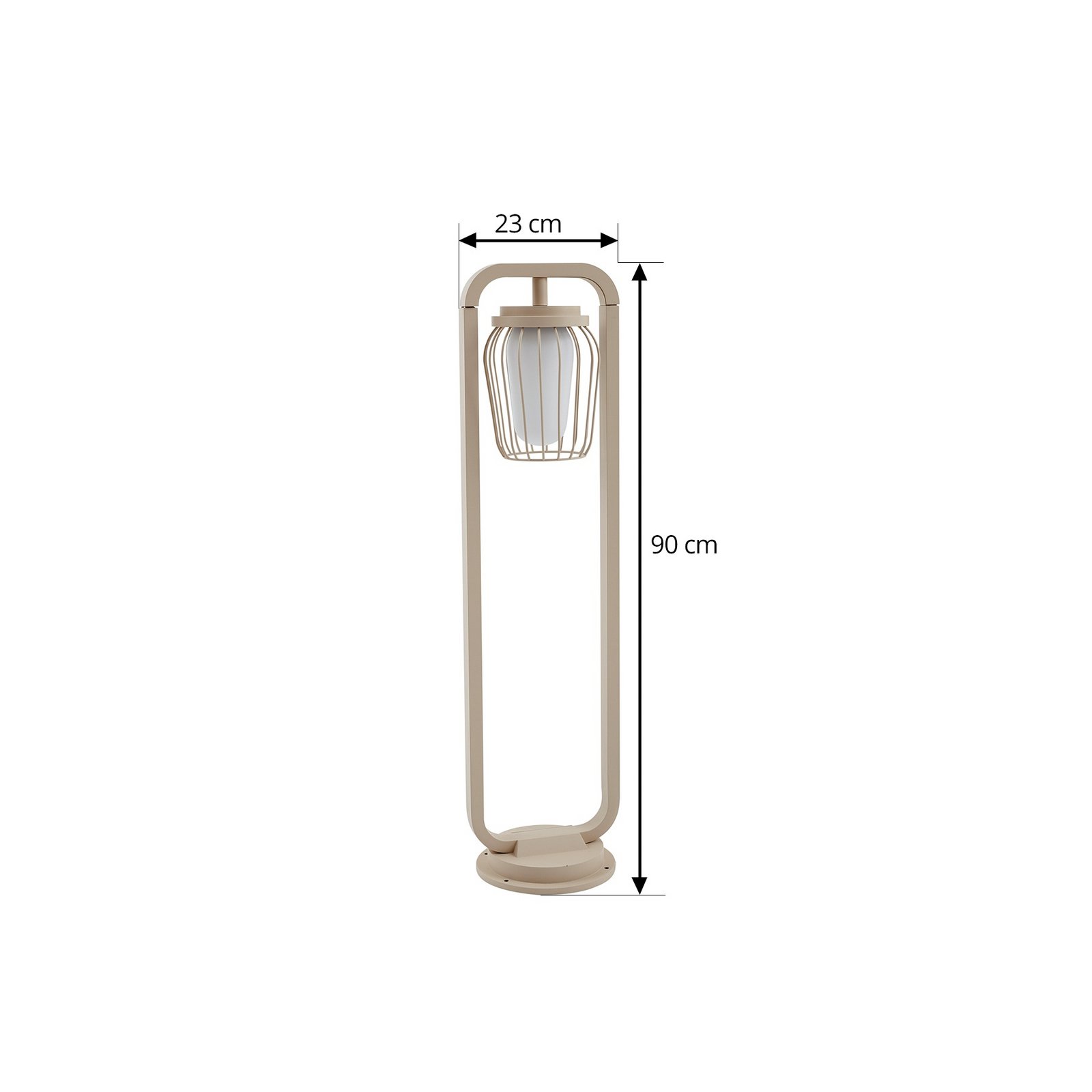 Chandan Słupek oświetleniowy wysokość 90 cm beżowy metal IP54 - Lucande