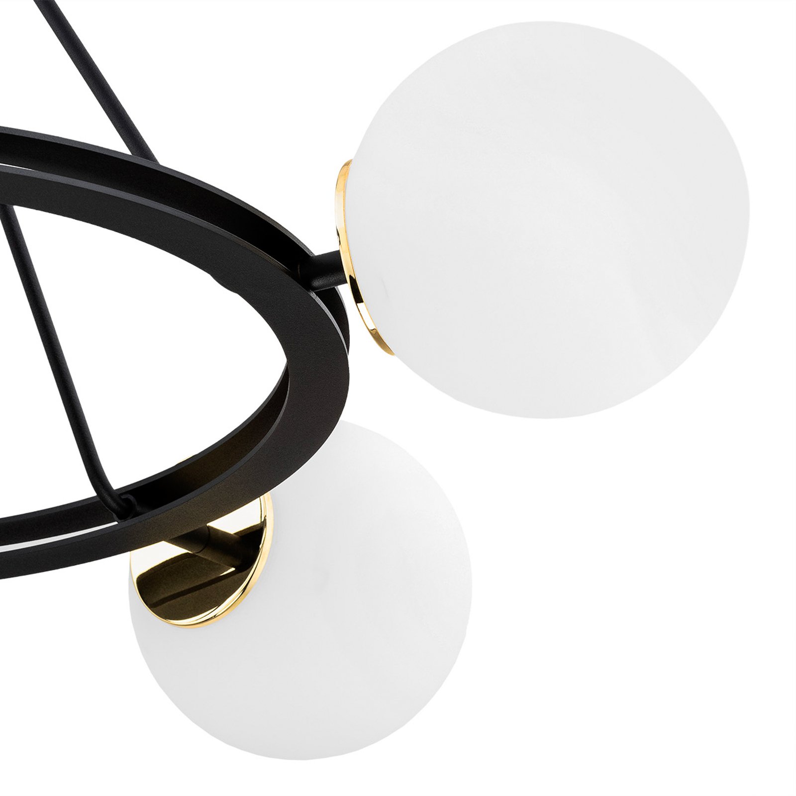 Amalfi pendant light, 5-bulb, white glass shades