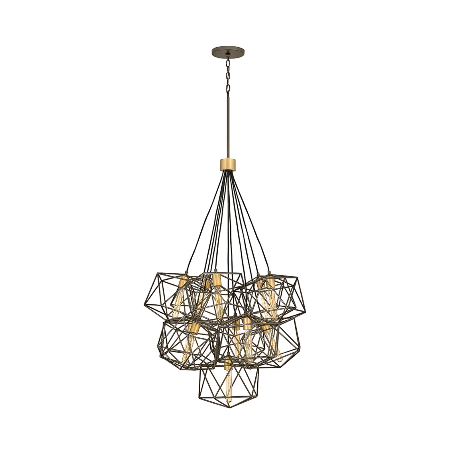 Astrid chandelier, metallic bronze, 11-bulb