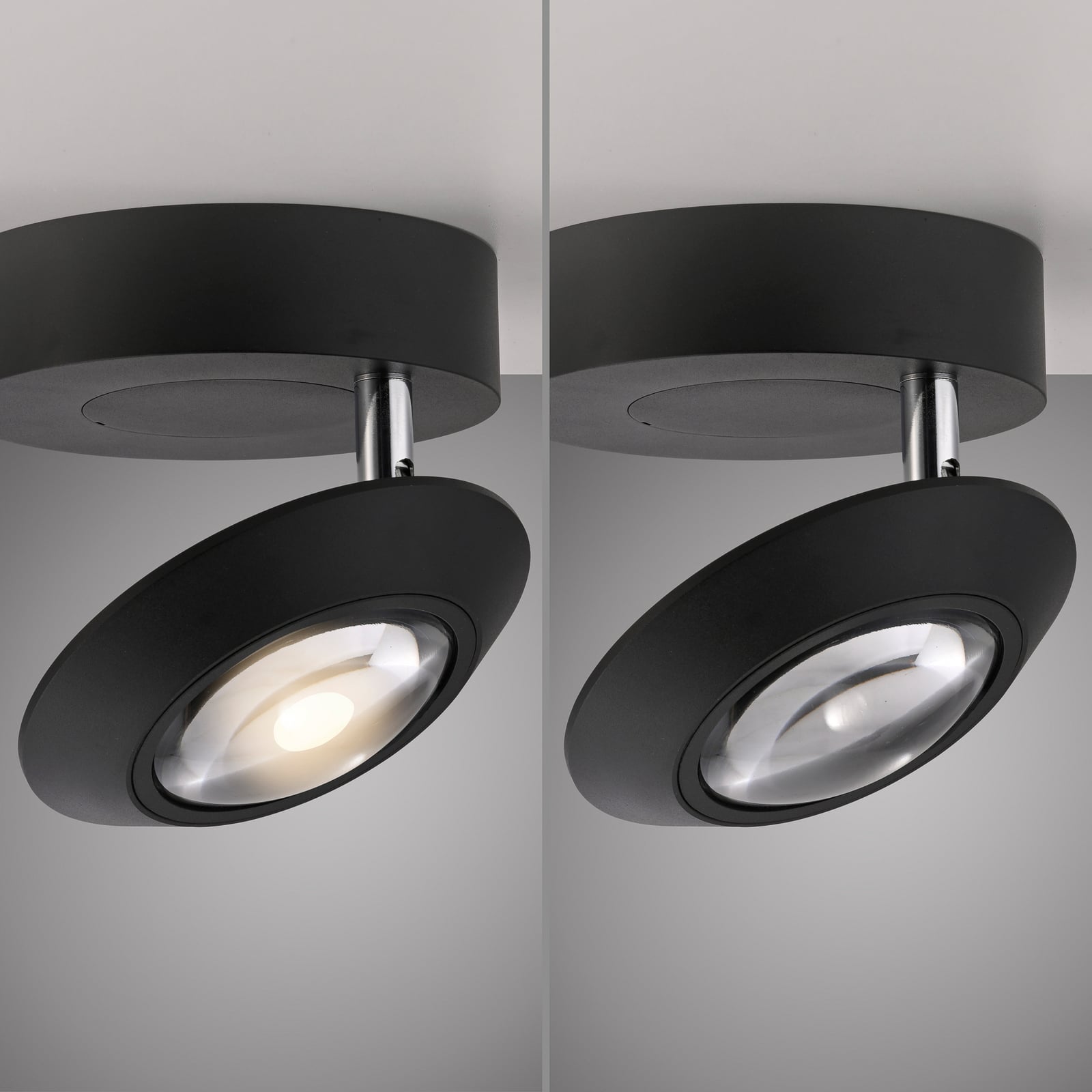 Oculis LED-Deckenlampe, schwarz, Ø 15 cm, Eisen/Glas - PURE Oculis LED-Deckenlampe, schwarz, Ø 15 cm, Eisen/Glas - PURE