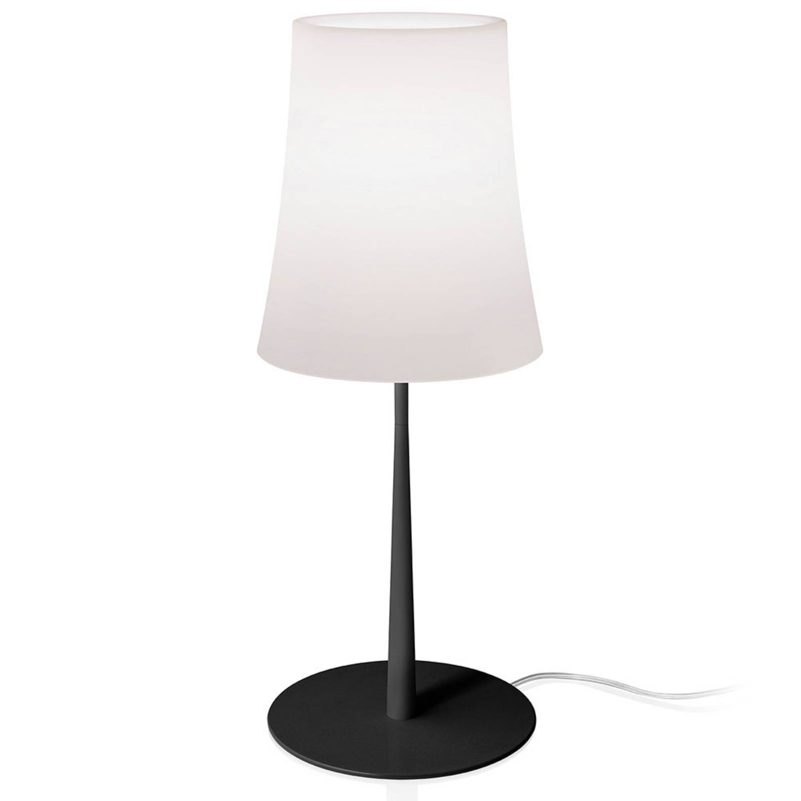 Foscarini Birdie Easy Grande table lamp black, for Living / Dining Room, polycarbonate, painted aluminium, E27, 57 W, H: 62 cm