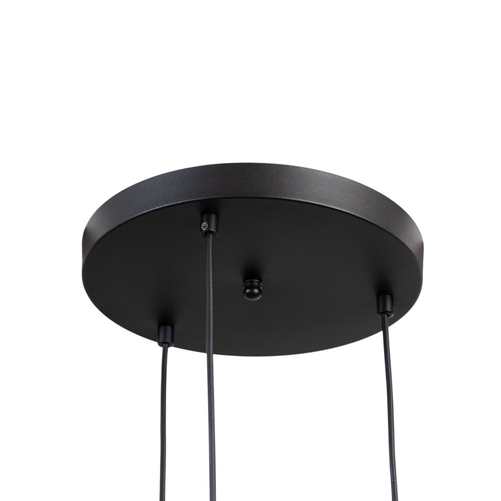 Berceste 252-S2 pendant light, black/gold metal, 3-bulb, round