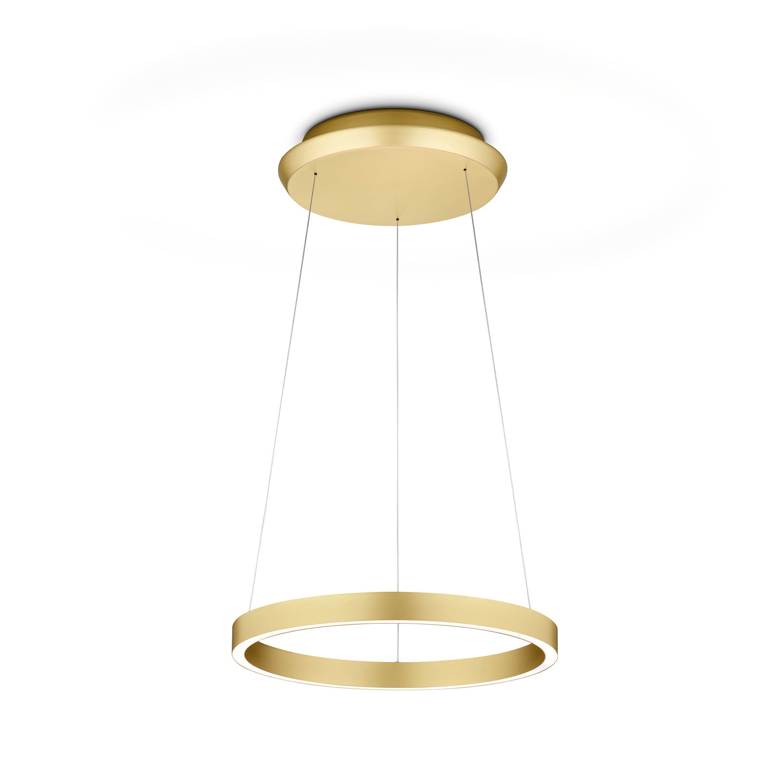 Lampada LED a sospensione Svea-L40, color oro, comando gestuale