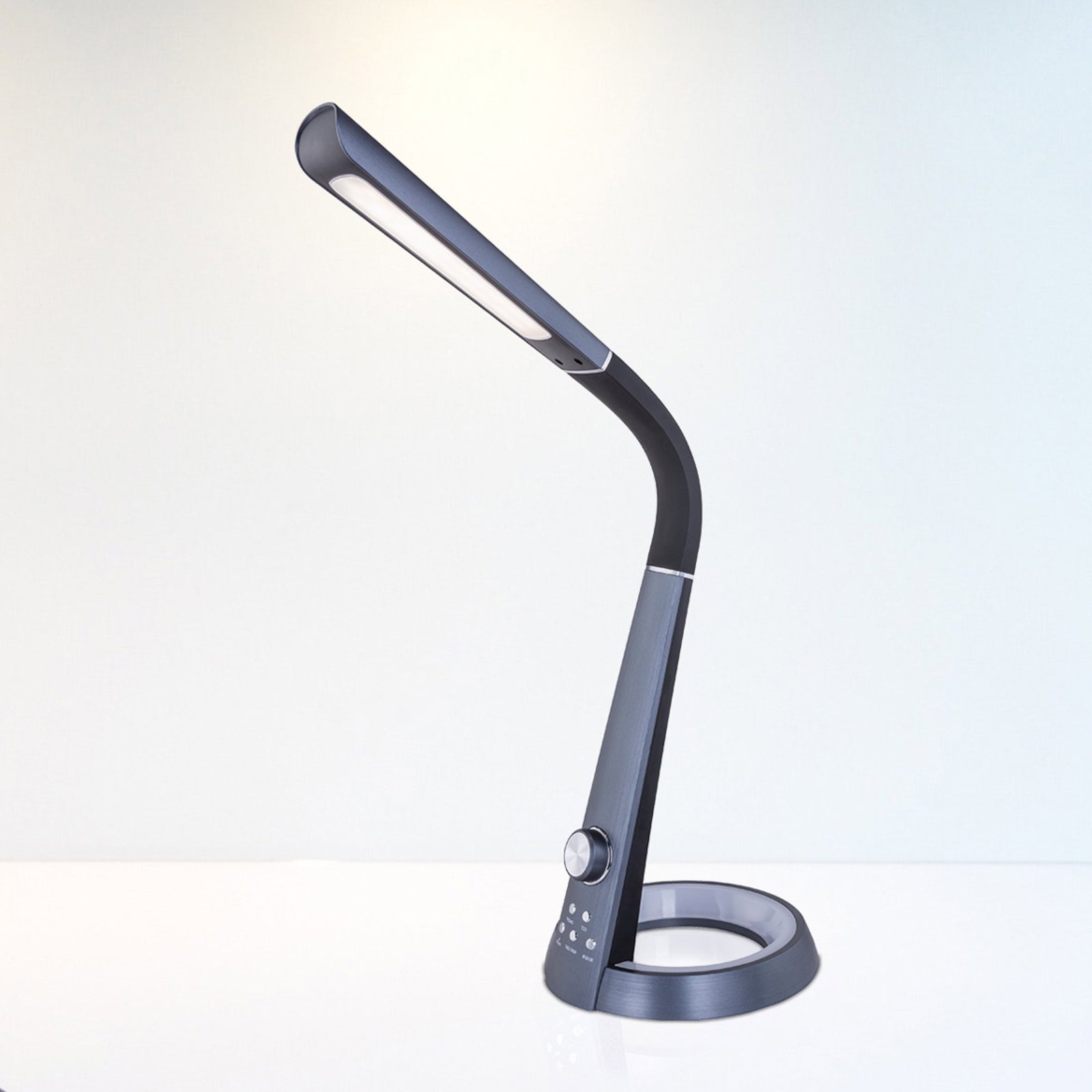 LED stolní lampa Mitti s USB přípojkou, černá