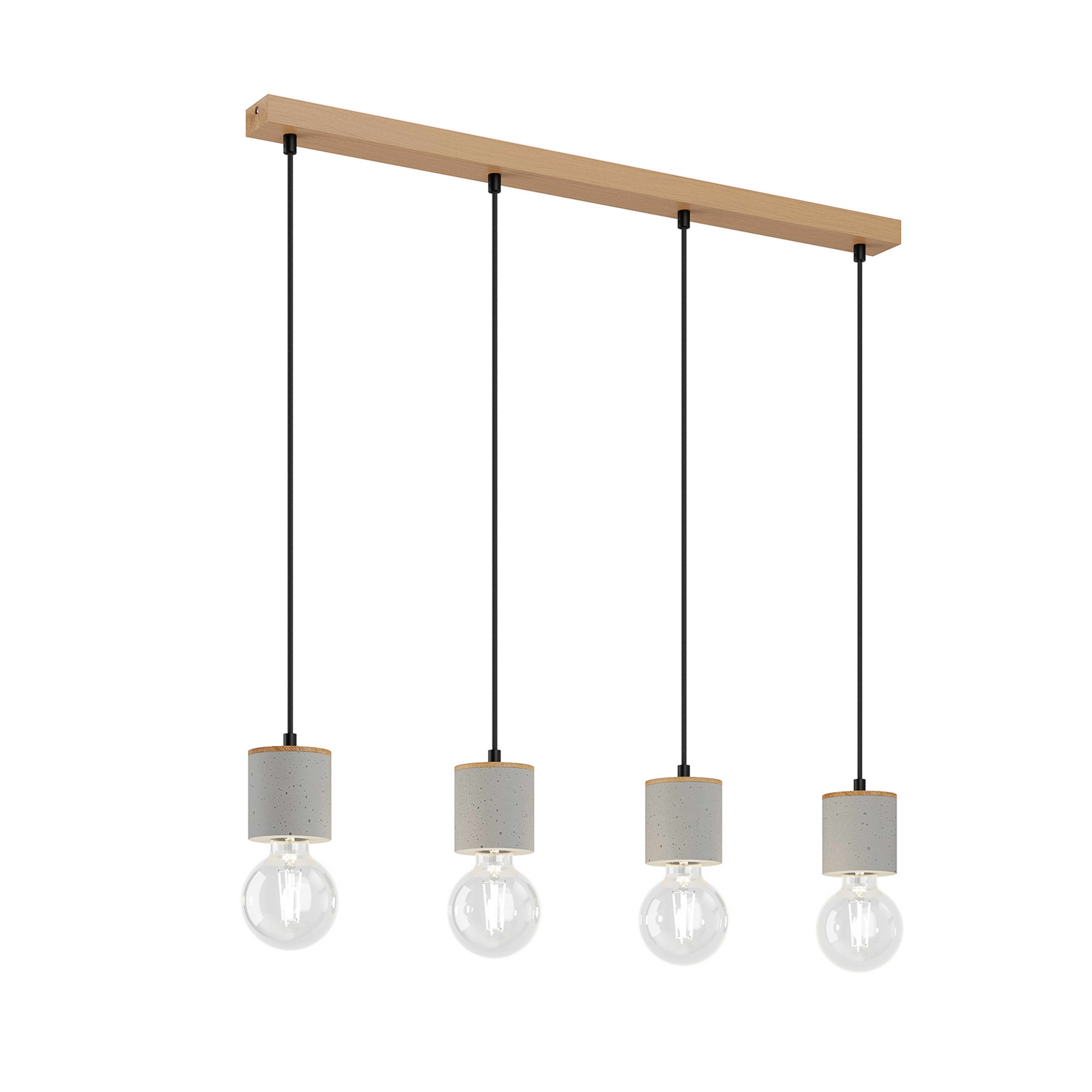 Jasper 4 Pendant Wood/Black/Grey - Envostar