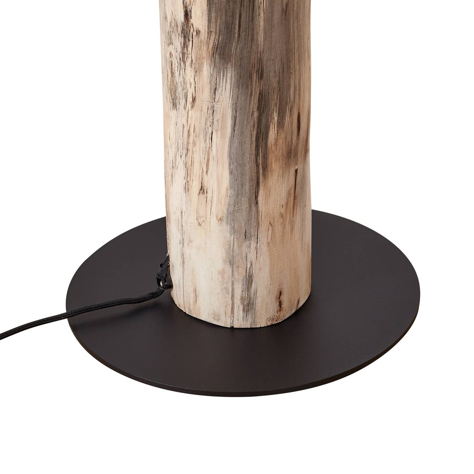 Lucande lampa stojąca Jorvan, kremowa, eukaliptus, len