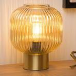 Maloto glass table lamp, amber/ gold, Ø 20 cm, E27