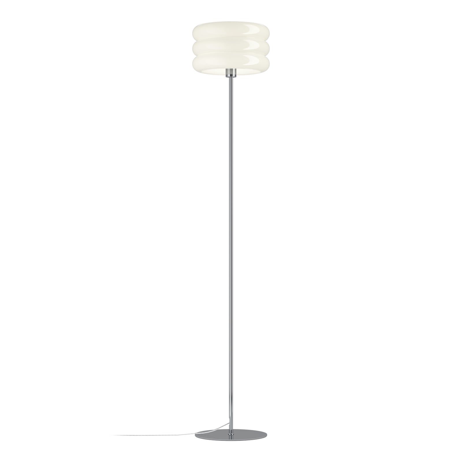 Stojacia lampa Tortora, biela, sklo, kov, výška 153 cm, E27