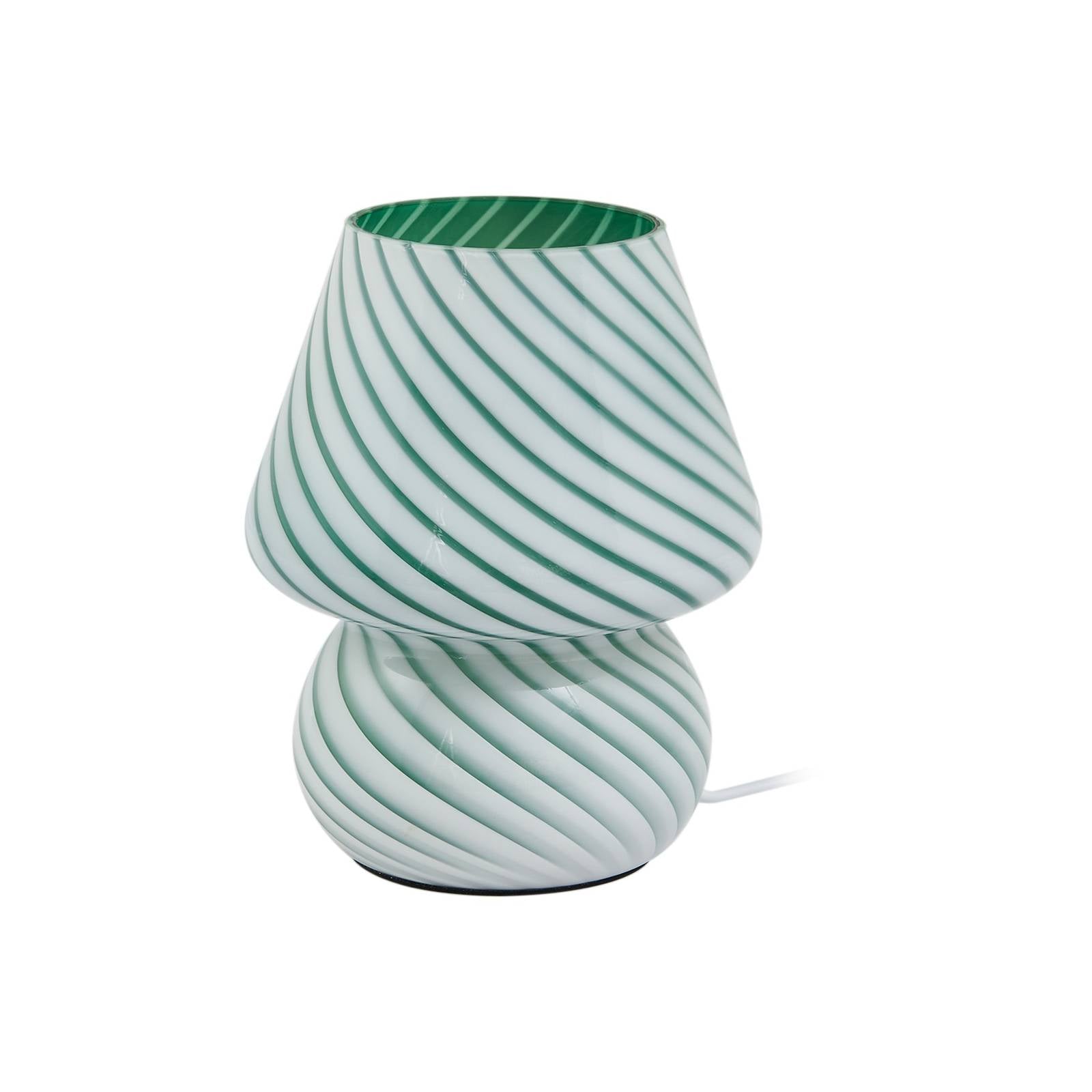 Lindby Tischleuchte Andriana, grün/weiß, Glas, Ø 15 cm