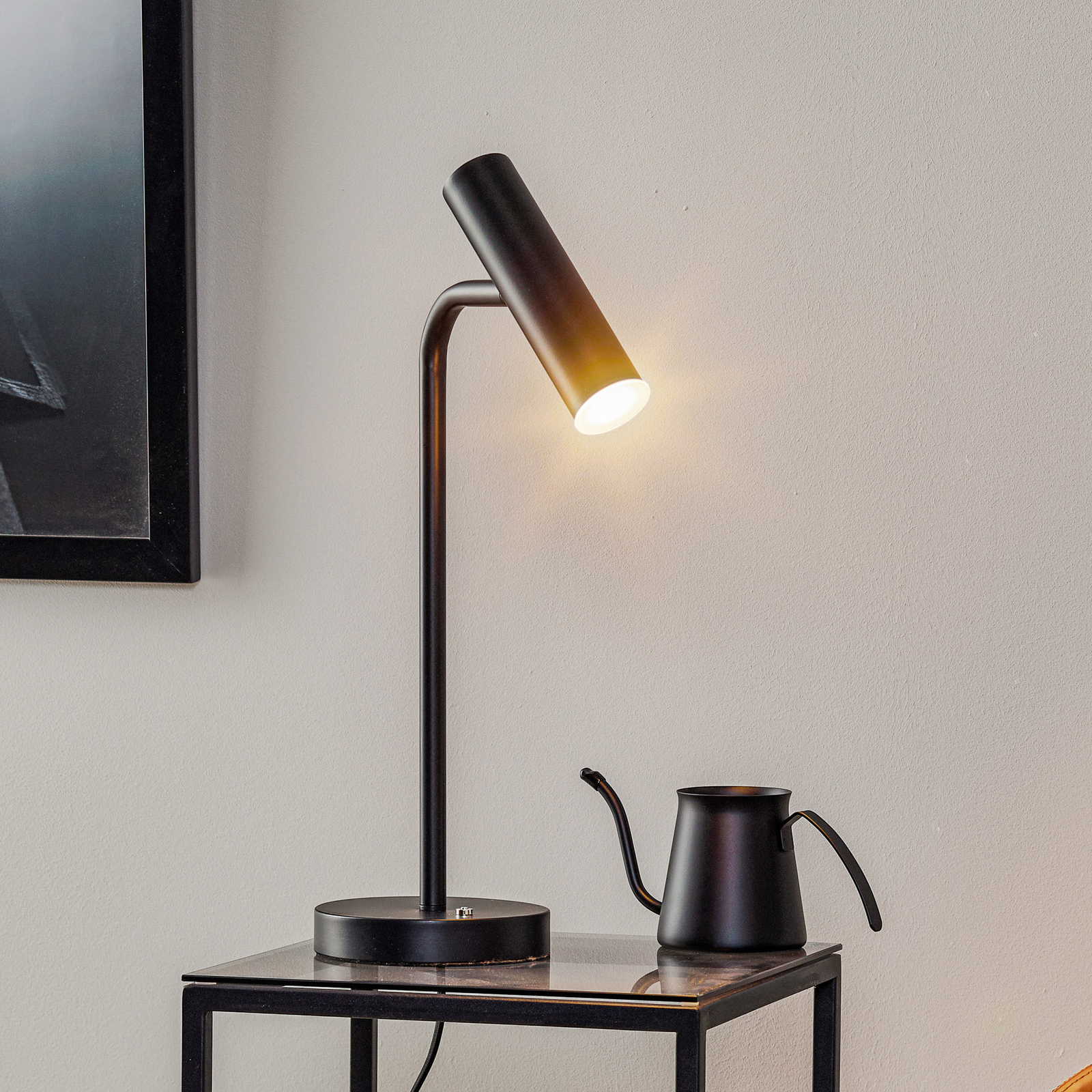 Schöner Wohnen Stina lampada LED da tavolo, nero