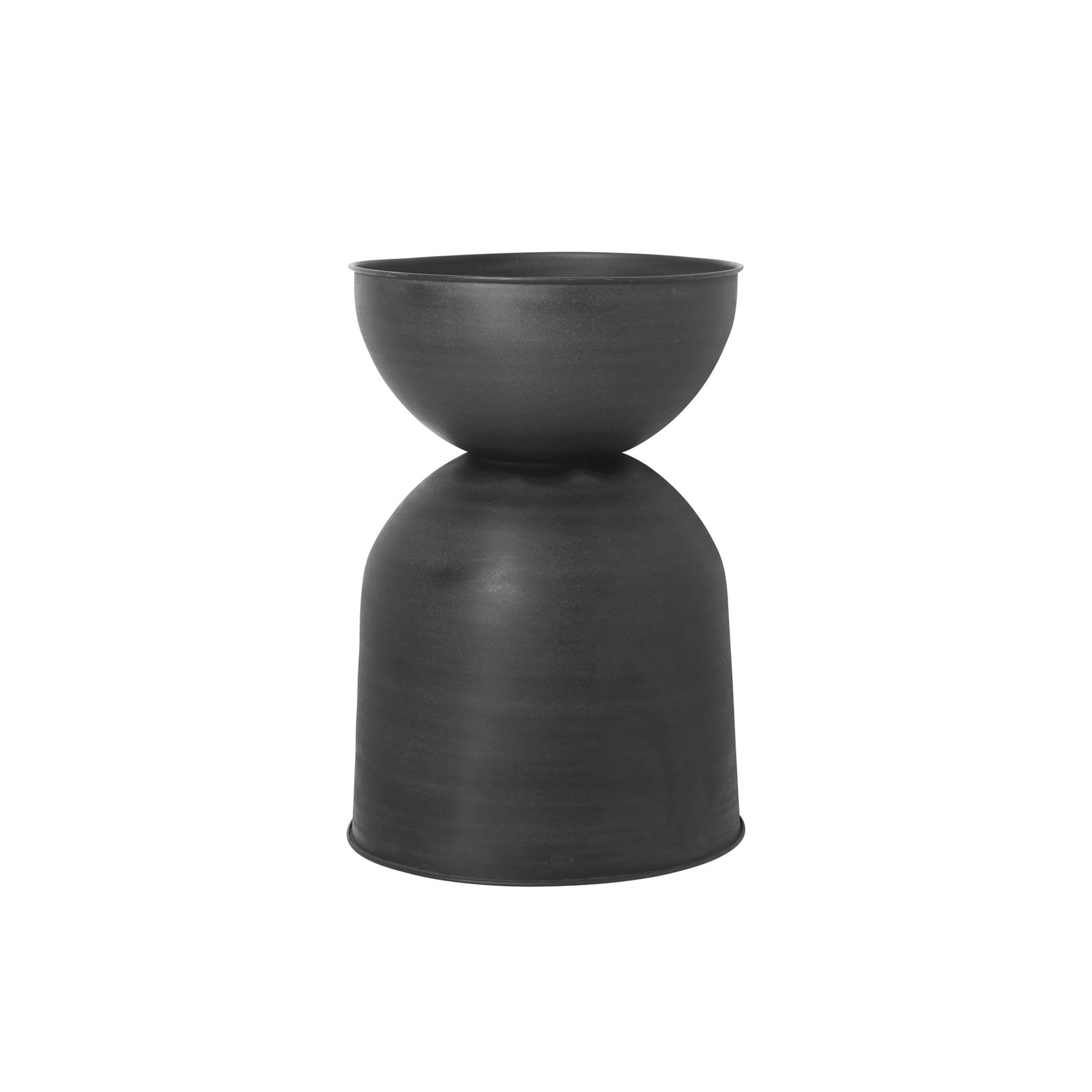 ferm LIVING Zandloper bloempot, zwart, Ø 50 cm, omkeerbaar