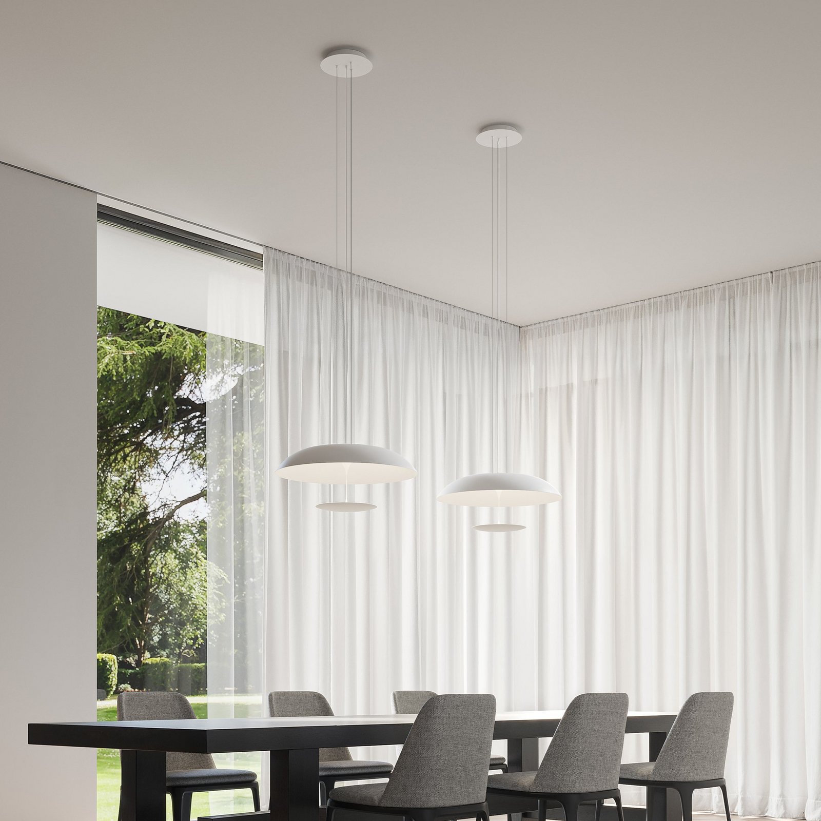 Karman LED pendant light BLANCO, Ø 92 cm, white, metal