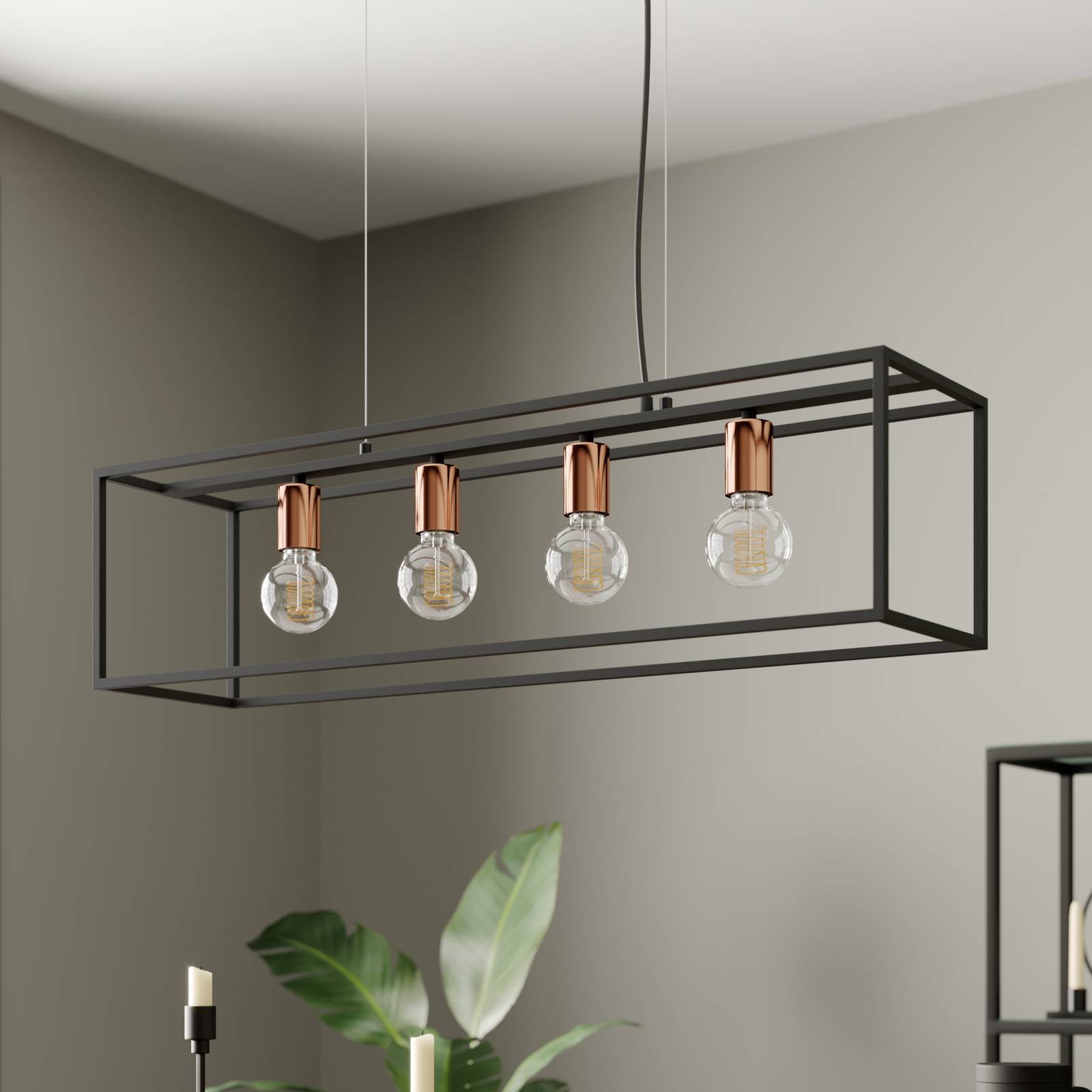 Lampa wisząca Floki prostopadłościan, 4-pkt.