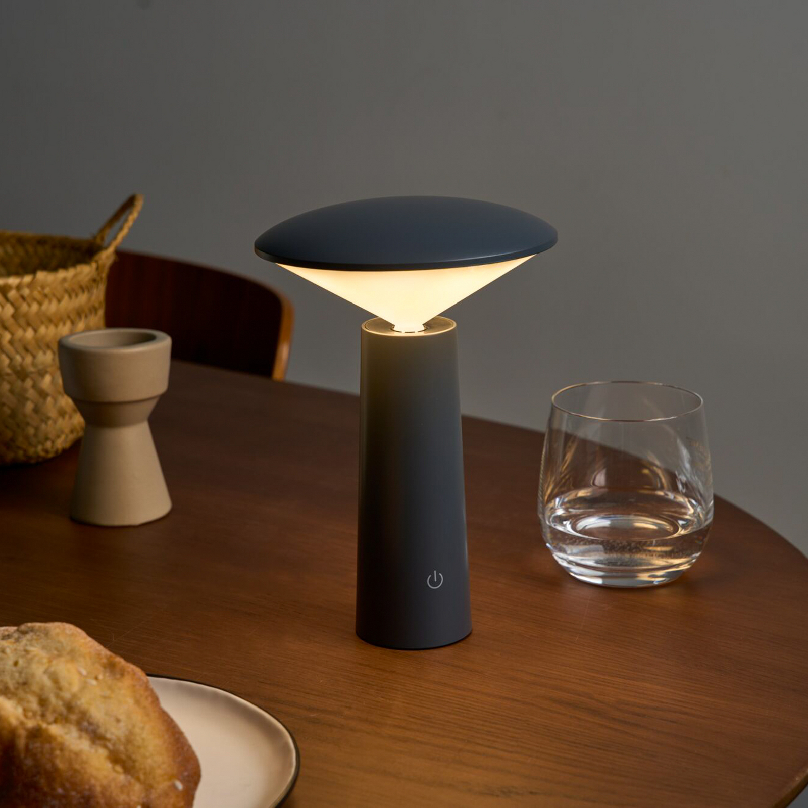 Pauleen LED tafellamp op accu ADORABLE SPARK, grijs, 21 cm, IP44