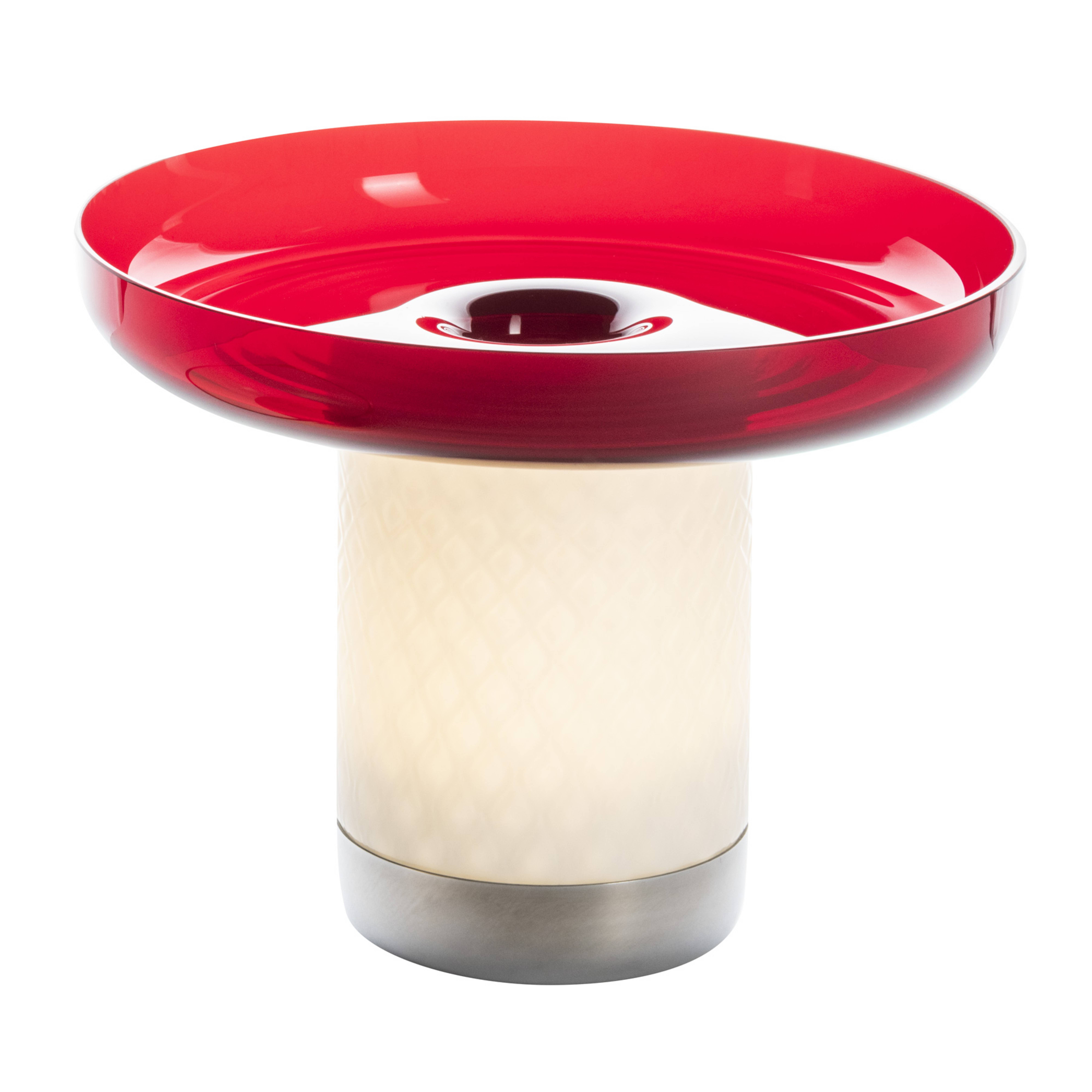 Artemide Bontà lámpara de mesa LED, cuenco rojo