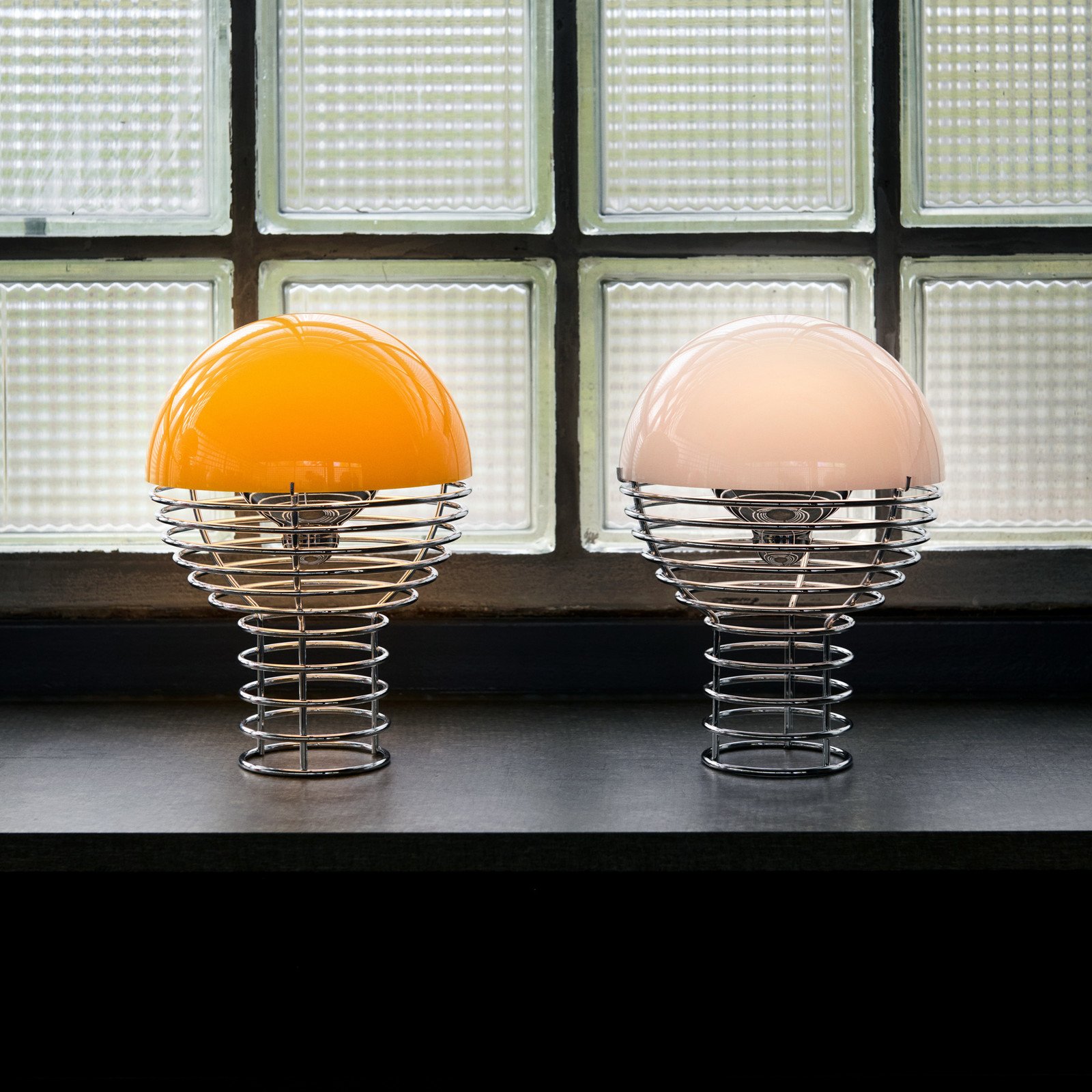 Lampa de masă cu baterie LED VERPAN WIRE portocalie înălțime 25 cm IP44 - Camera de zi / sufragerie - Design - crom portocaliu - Oțel inoxidabil