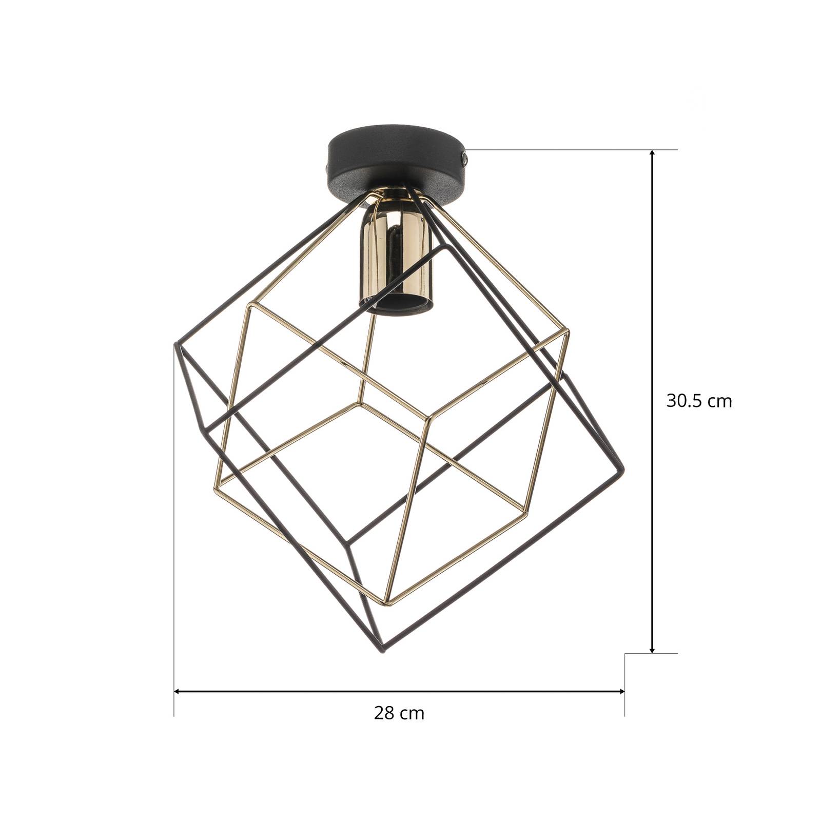 Lampa sufitowa Alambre 1-punktowa, złota/czarna