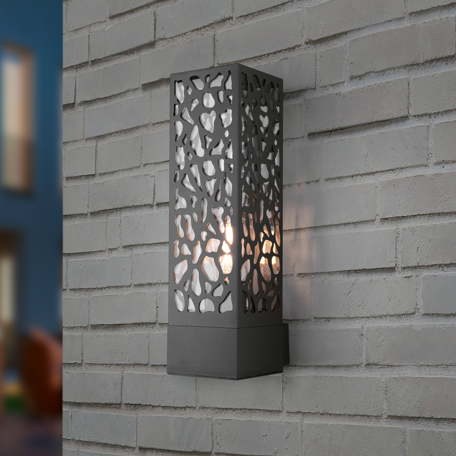 Kültéri fali lámpa Cooper mintás lámpabúrával