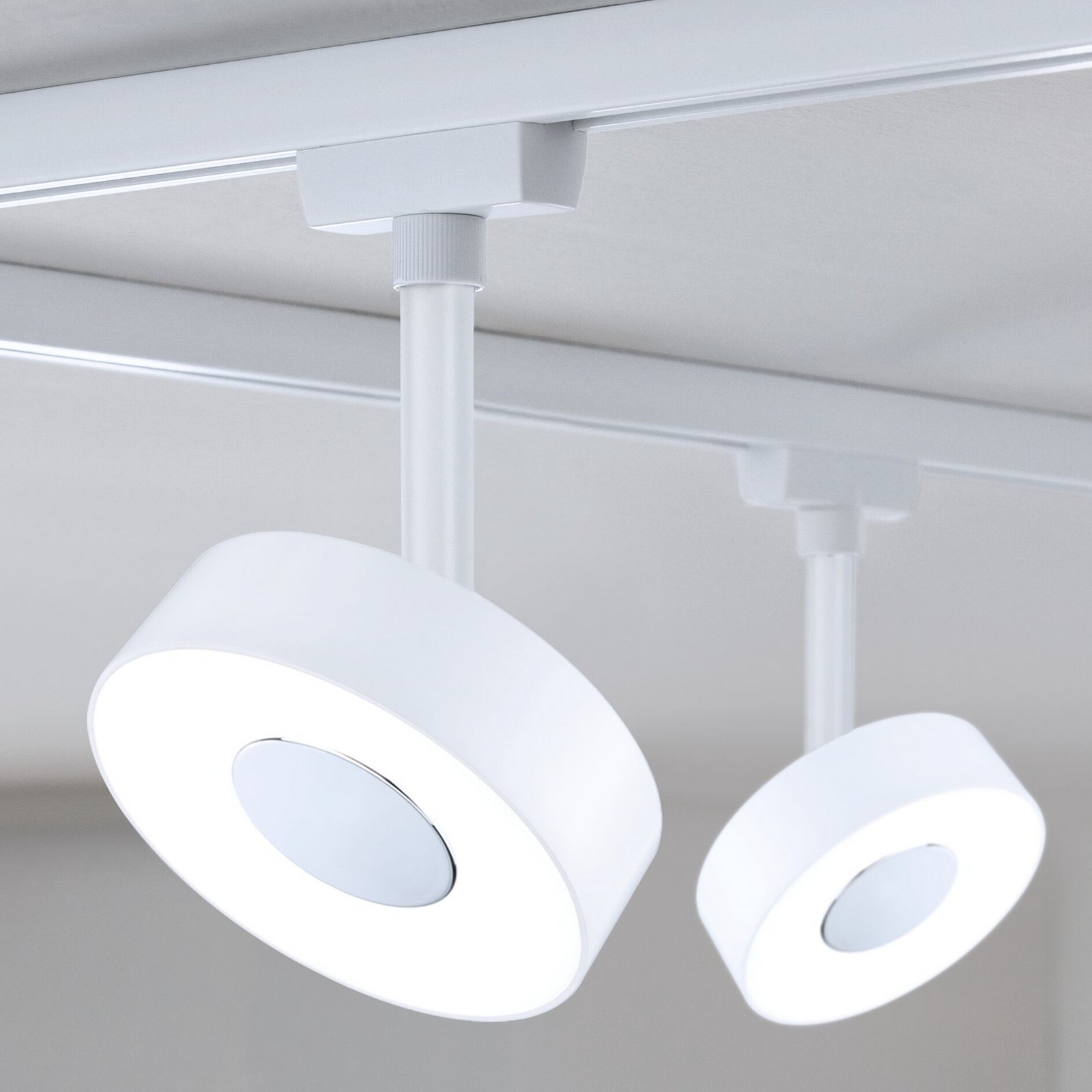 Paulmann URail Circle LED-Spot, 3 pakopų reguliavimas, 3000K, signalinė balta Paulmann URail Circle LED-Spot, 3 pakopų reguliavimas, 3000K, signalinė balta
