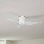 Lindby ceiling fan Aulo, white, DC, quiet, Ø 123 cm