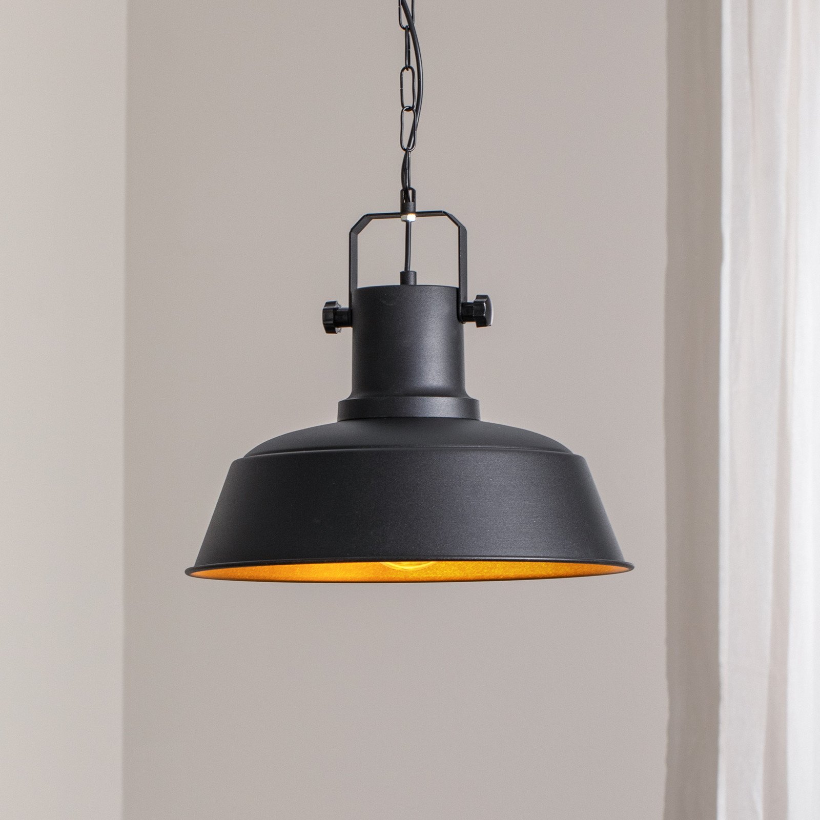 ROYALTECH Lampă suspendată Orema negru Ø 40 cm metal E27 - Camera de zi / sufragerie - Vintage