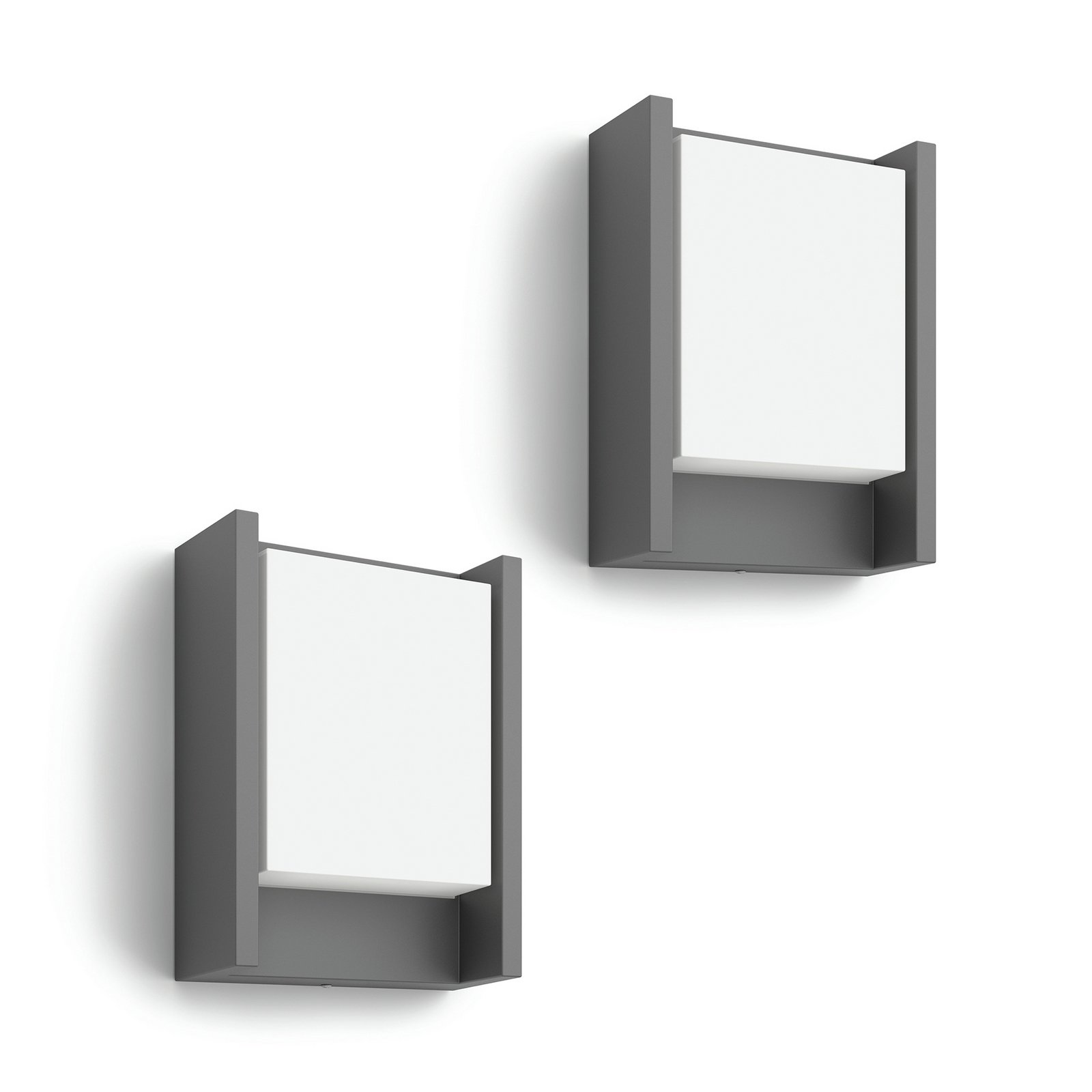 Philips LED лампа за външна стена Arbour 1-flg. 2 бр. в опаковка, 2700 K
