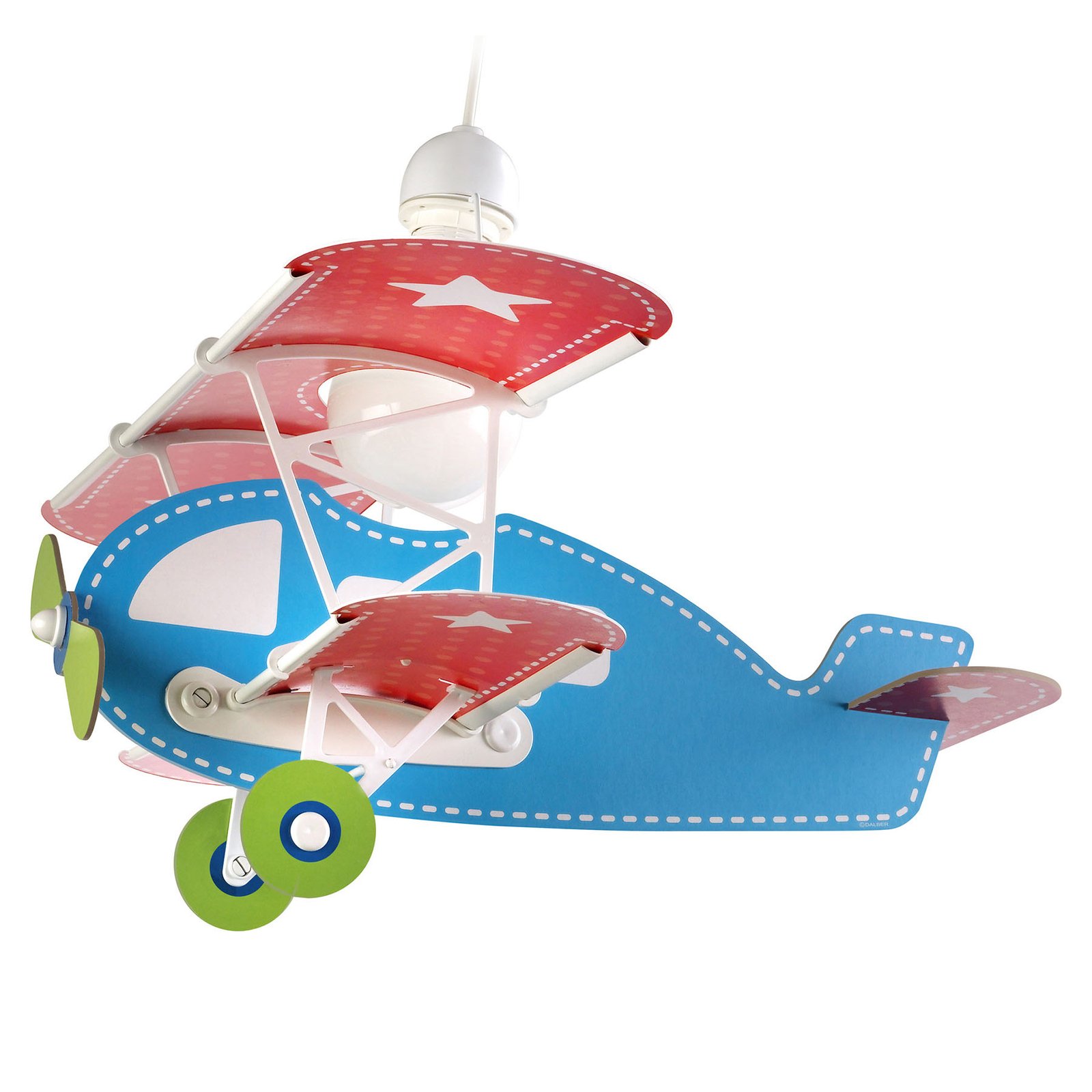 Dalber Baby Plane children’s hanging light, colourful, for Children's Room, plastic, E27, 60 W, energy efficiency: A++, L: 49 cm, W: 64 cm, H: 39 cm