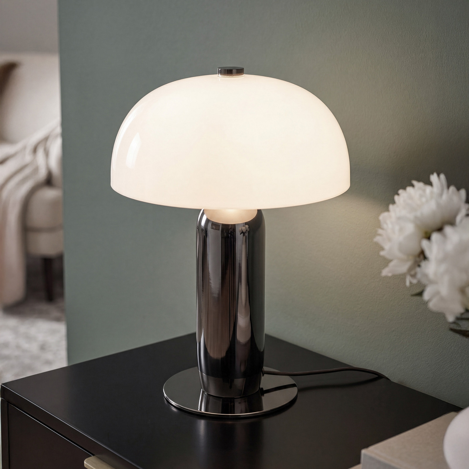 Настолна лампа OSRAM Decor Arc, сиво/бяло, височина 45 см, E14