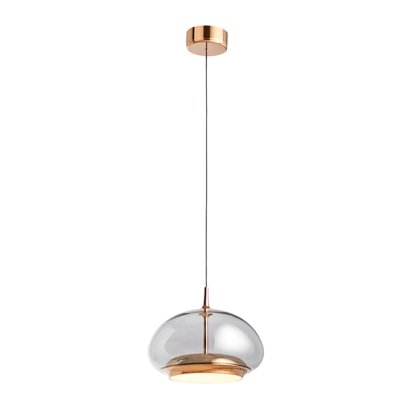 LOOM DESIGN Lámpara colgante LED Avalon oro rosa/gris Ø 20 cm Vidrio