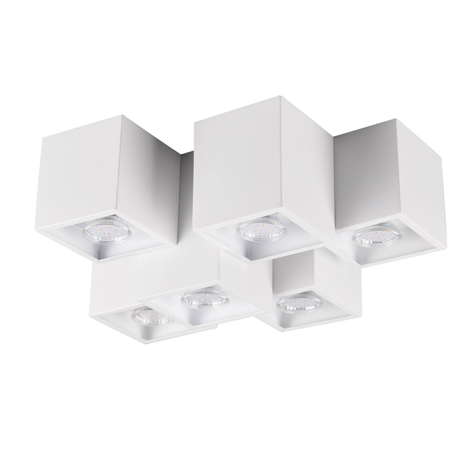 Fernando ceiling light, 6-bulb, matt white