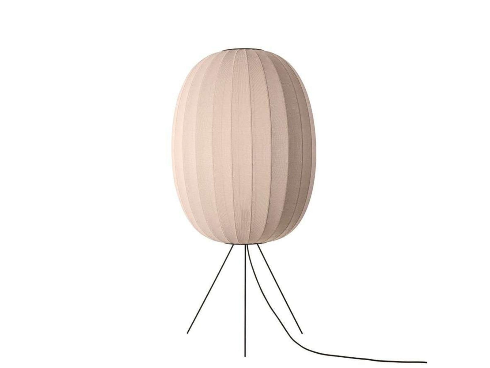 Knit-Wit 65 Høj Oval Gulvlampe Medium Sand Stone Made By Hand - Stue - Aluminium
