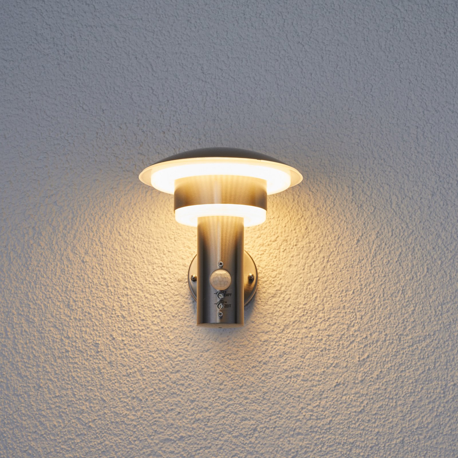 Aplique de exterior Lillie con sensor Steel - Lindby