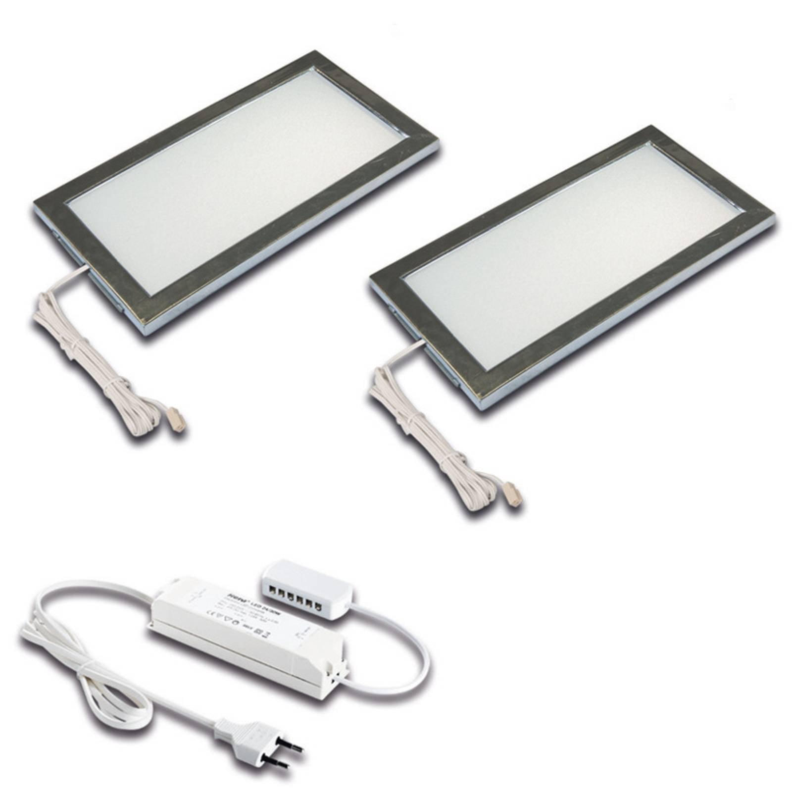 LED-Unterbaulampe Sky 2er Set 3.000K edelstahl