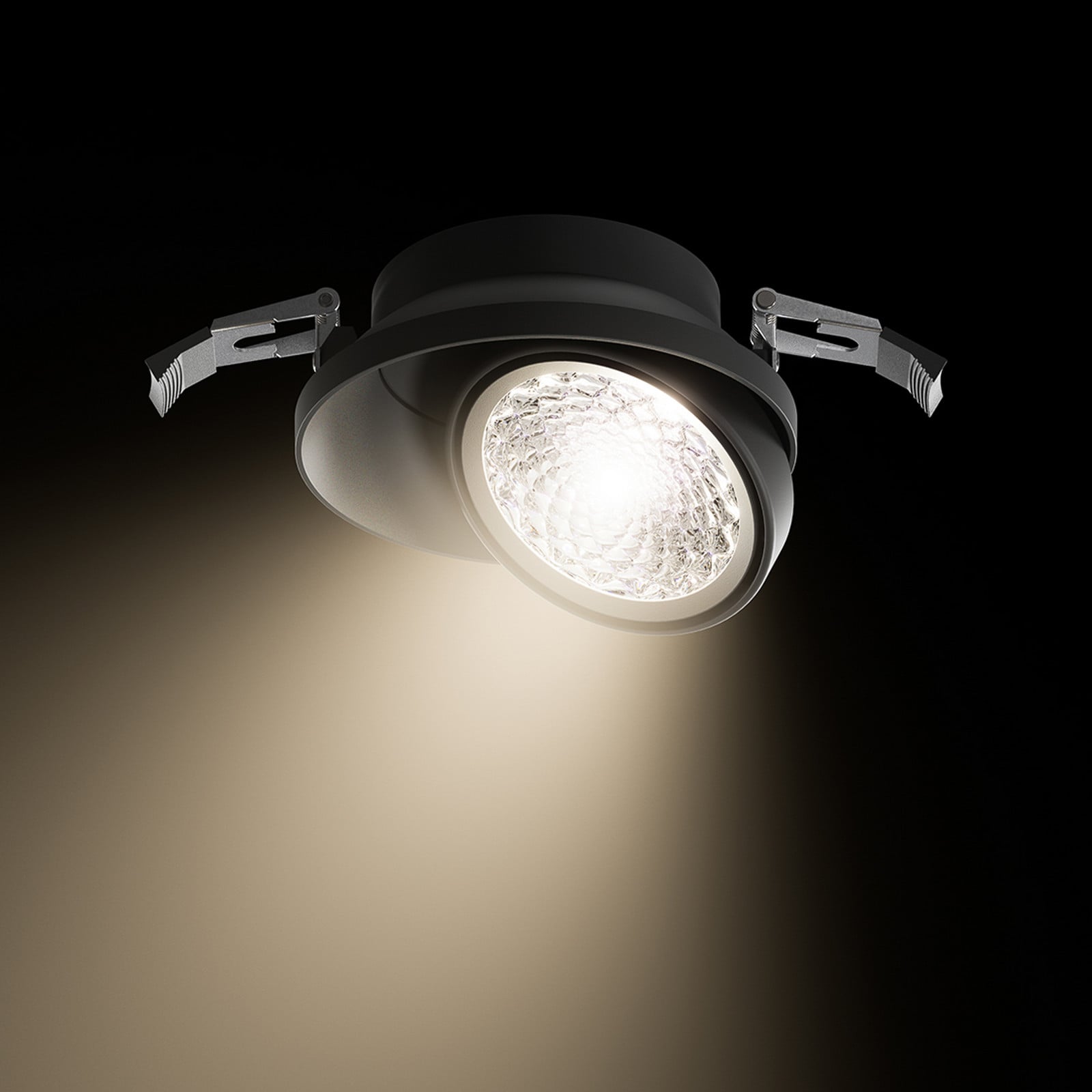 Nivo LED-indbygningsspot, sort, 36°, 14 cm, drejelig, dæmpbar – Sigor - Stue - Moderne - Aluminium - Med én lyskilde