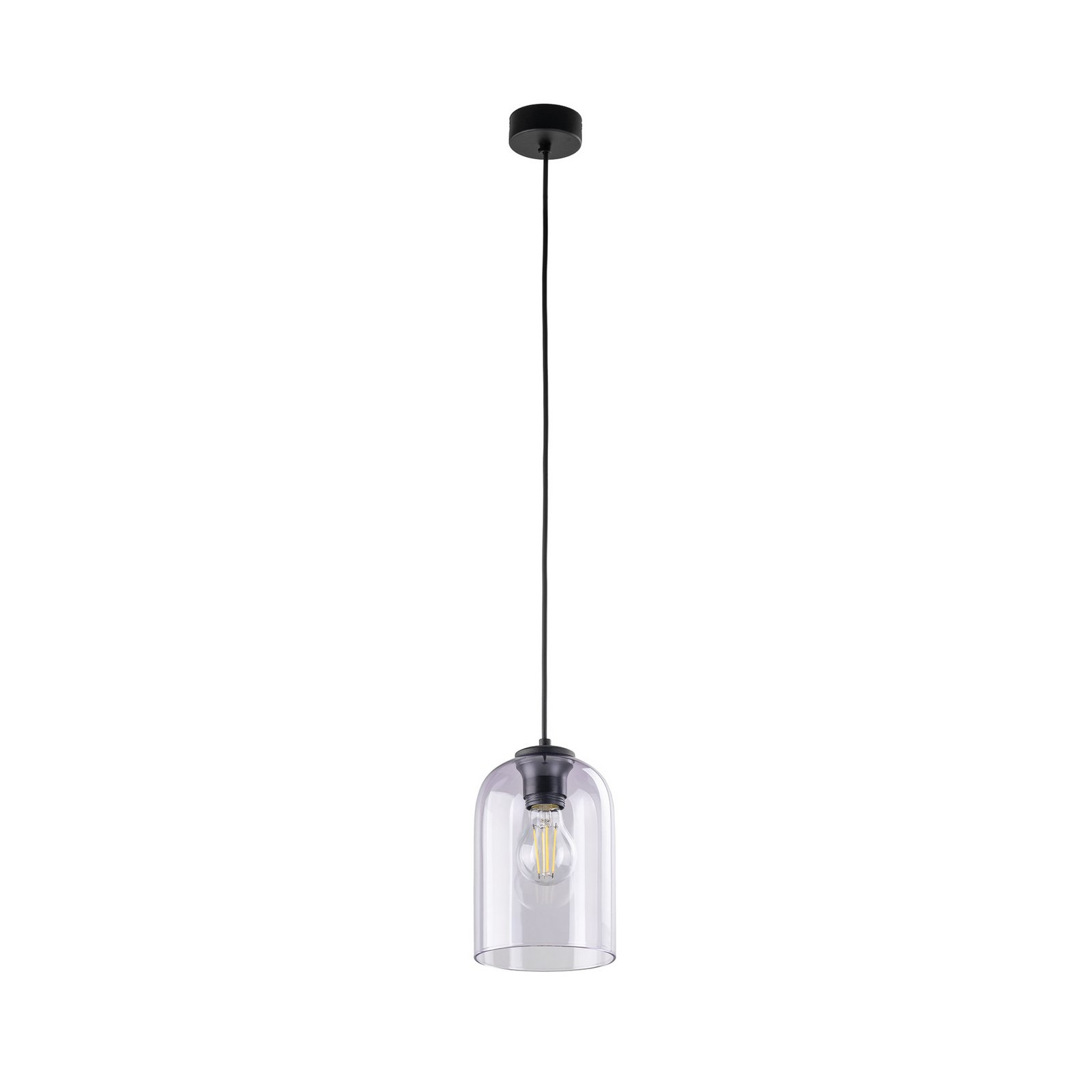 Lampa wisząca Molly, fioletowa, Ø 14 cm, metal/szkło