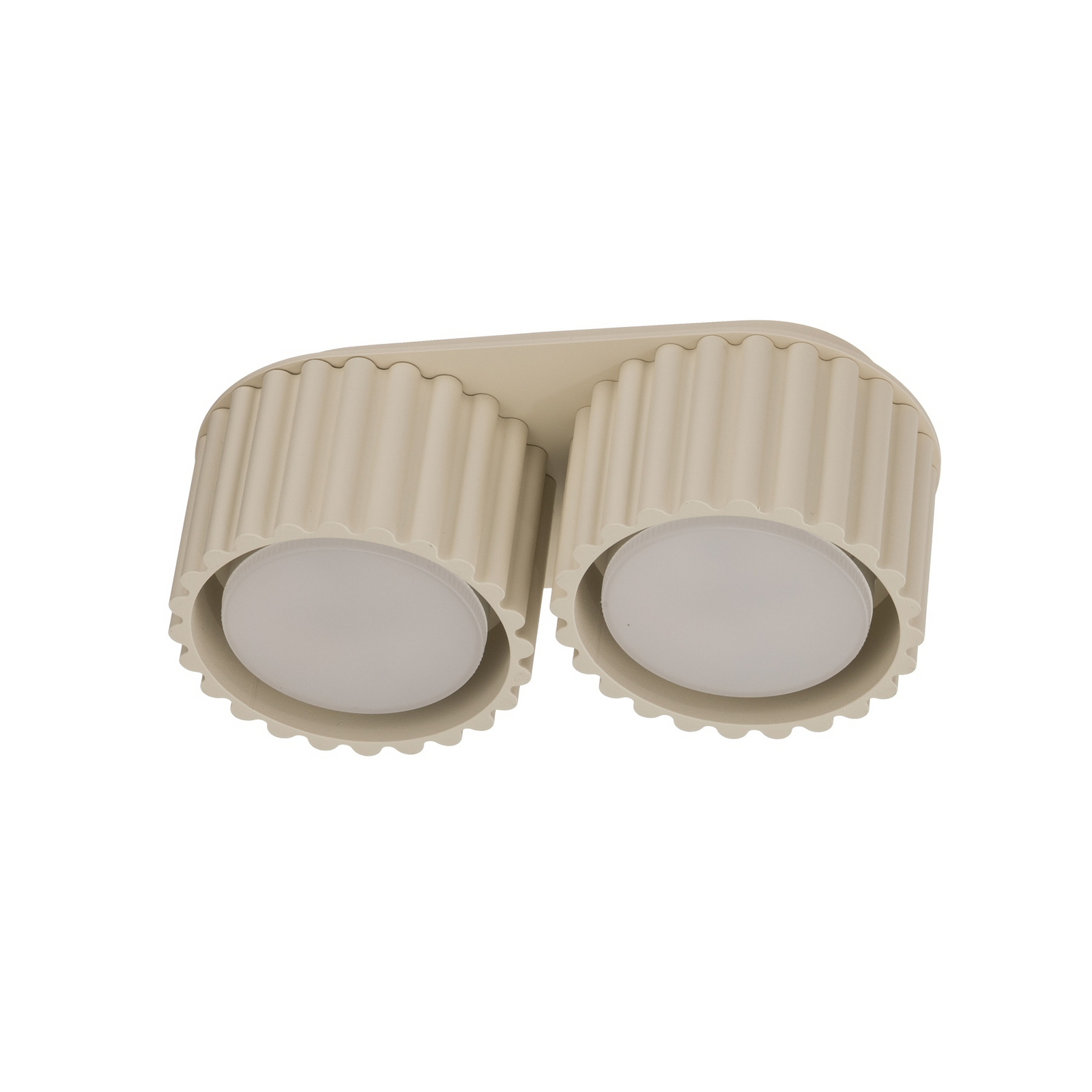 Taklampe Aura 2, beige, 2 lyskilder, lengde 21 cm, GX53