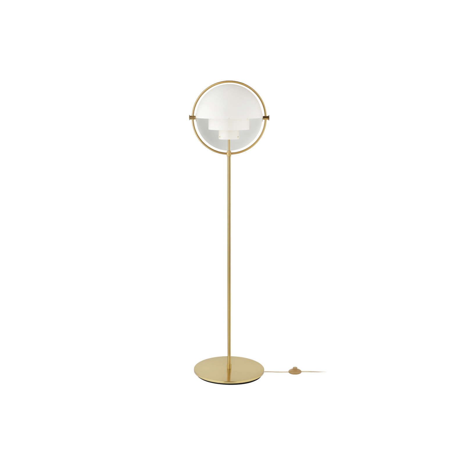 GUBI Stehleuchte Multi-Lite, Höhe 148 cm, Gestell messing