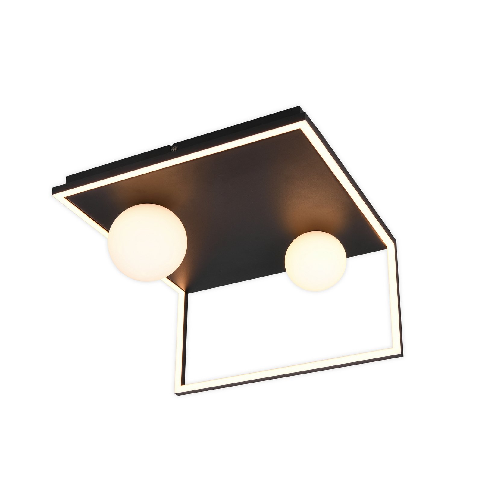 LED lubų šviestuvas „Arola“, matinis juodas, plotis 37 cm, metalas LED lubų šviestuvas „Arola“, matinis juodas, plotis 37 cm, metalas