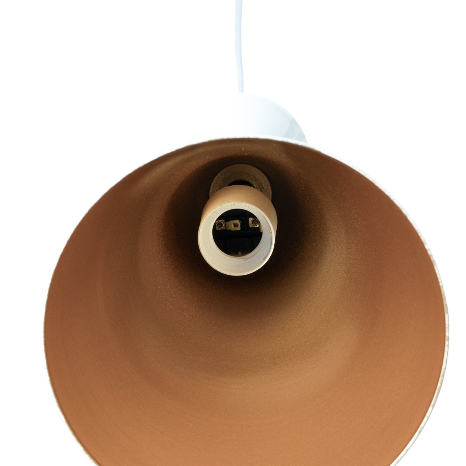 Glenora hengelampe, hvit, Ø 18 cm, metall, E27