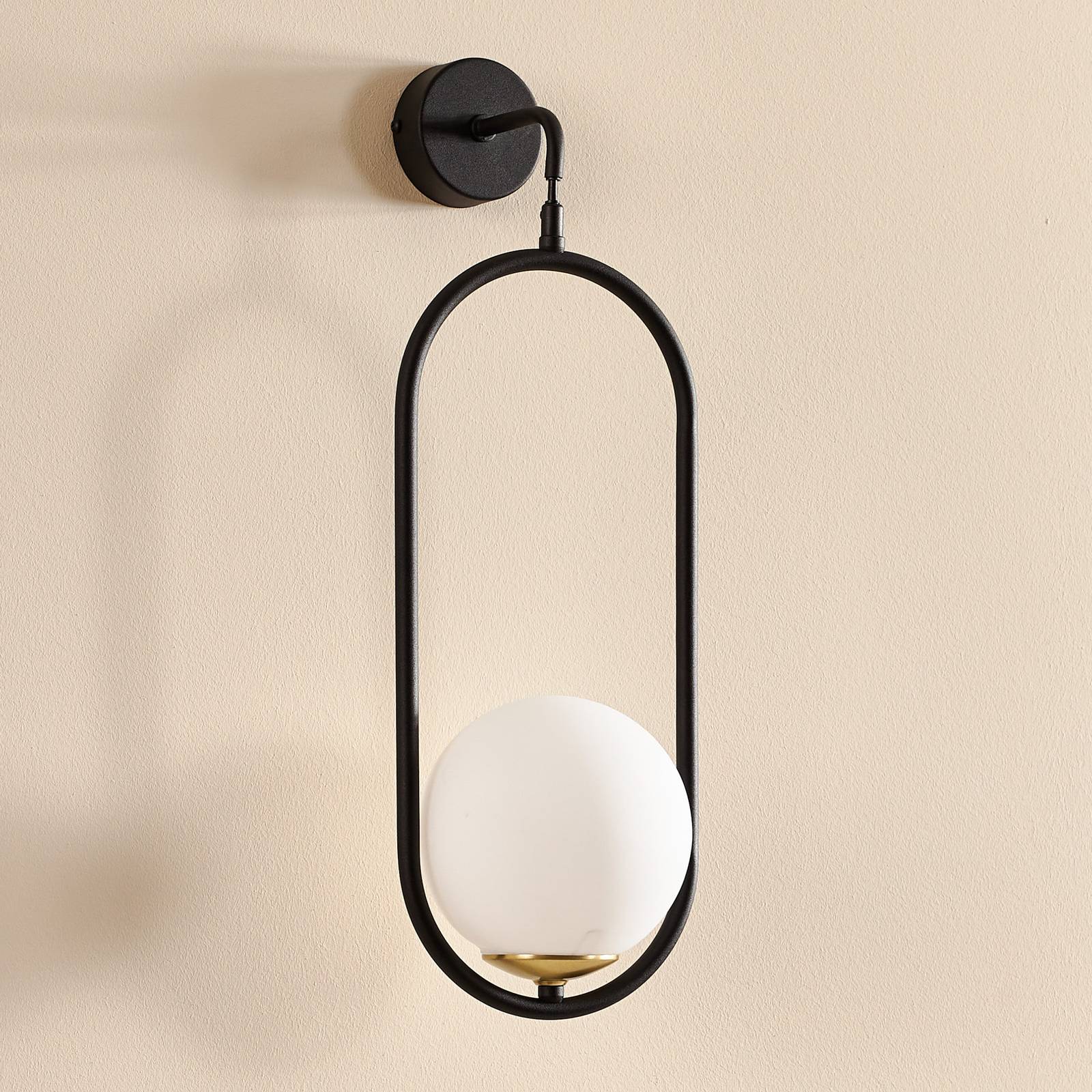 Euluna Kinkiet - lampa ?cienna - salon / jadalnia - czarna - szk?o - nowoczesny - ze ?ciemniaczem