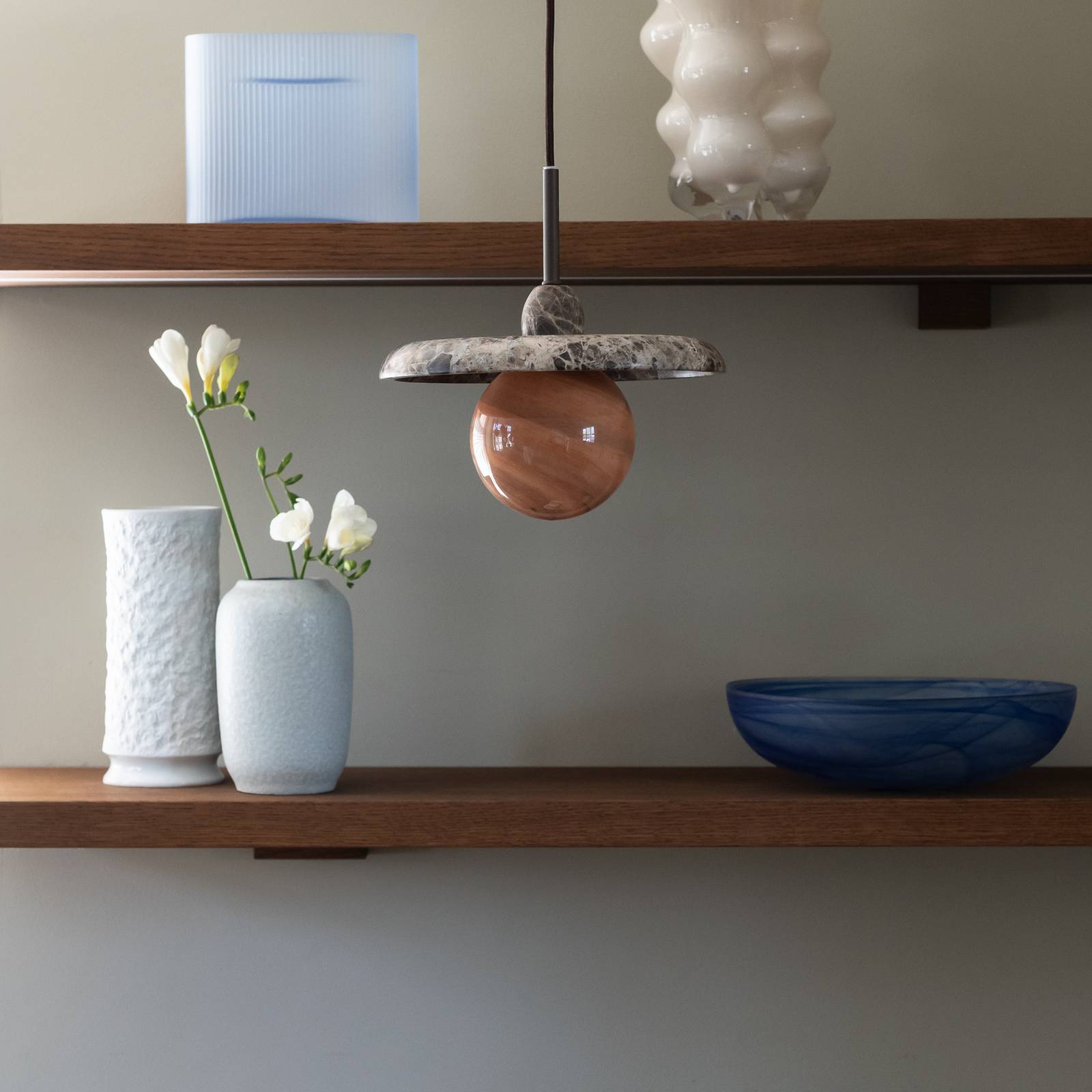 IT´S ABOUT ROMI IT'S ABOUT ROMI hanglamp Tivoli, Ø 25 cm, bruin, travertijn