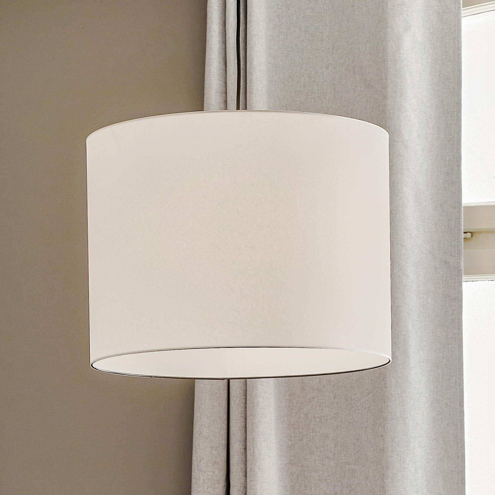Lámpara colgante textil Harris, pantalla blanca