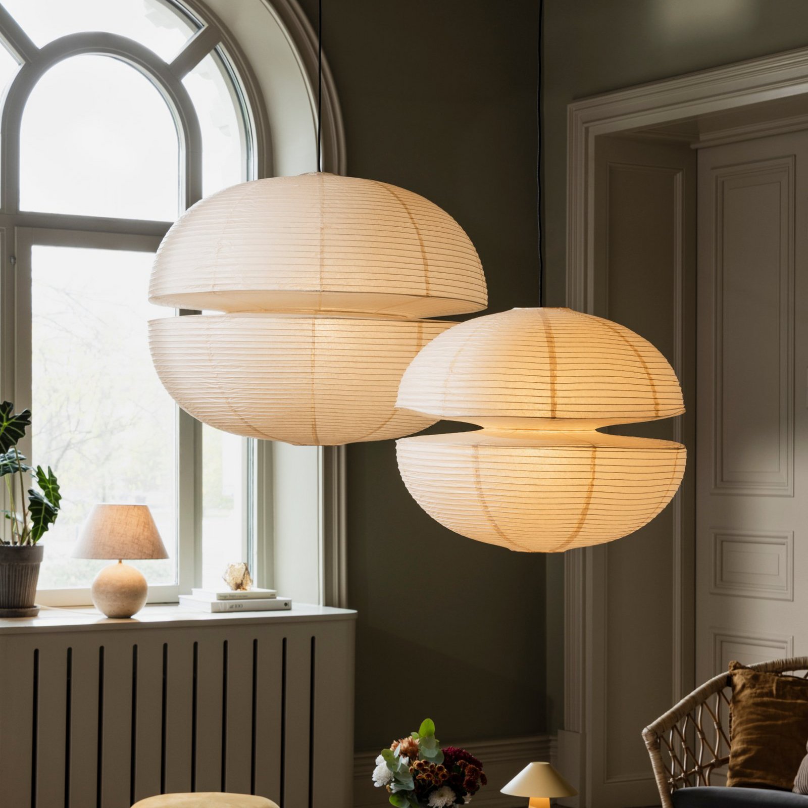 Mela abažur, Ø 80 cm, bež, E27 - Globen Lighting