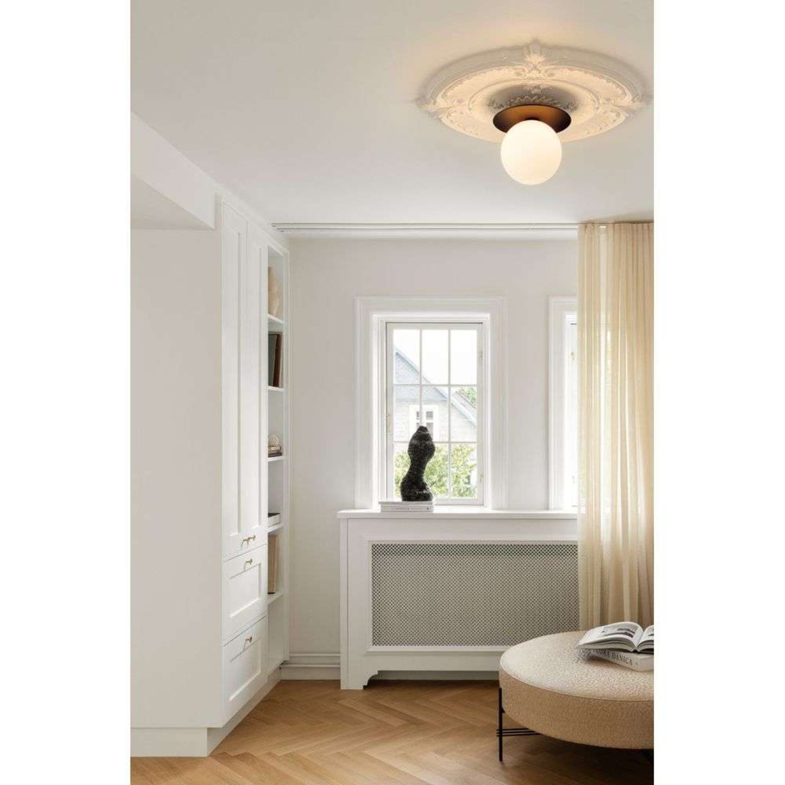 Liila 1 Vägg-/Plafond IP44 Large Dark Bronze/Opal - Nuura