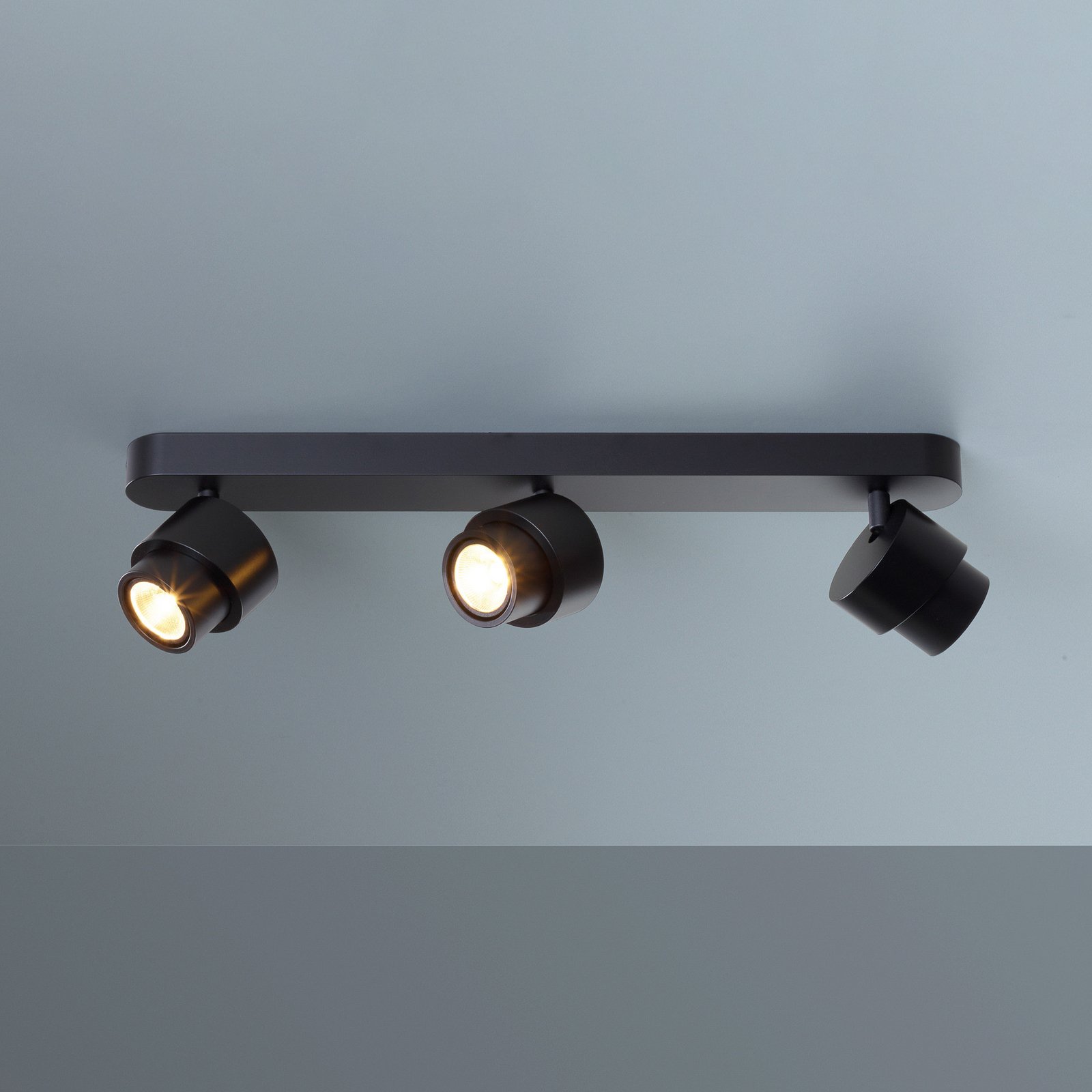 LED-spot BRUSH, must, 50 cm, 3-osaline, metall, dimmer, 2700 K