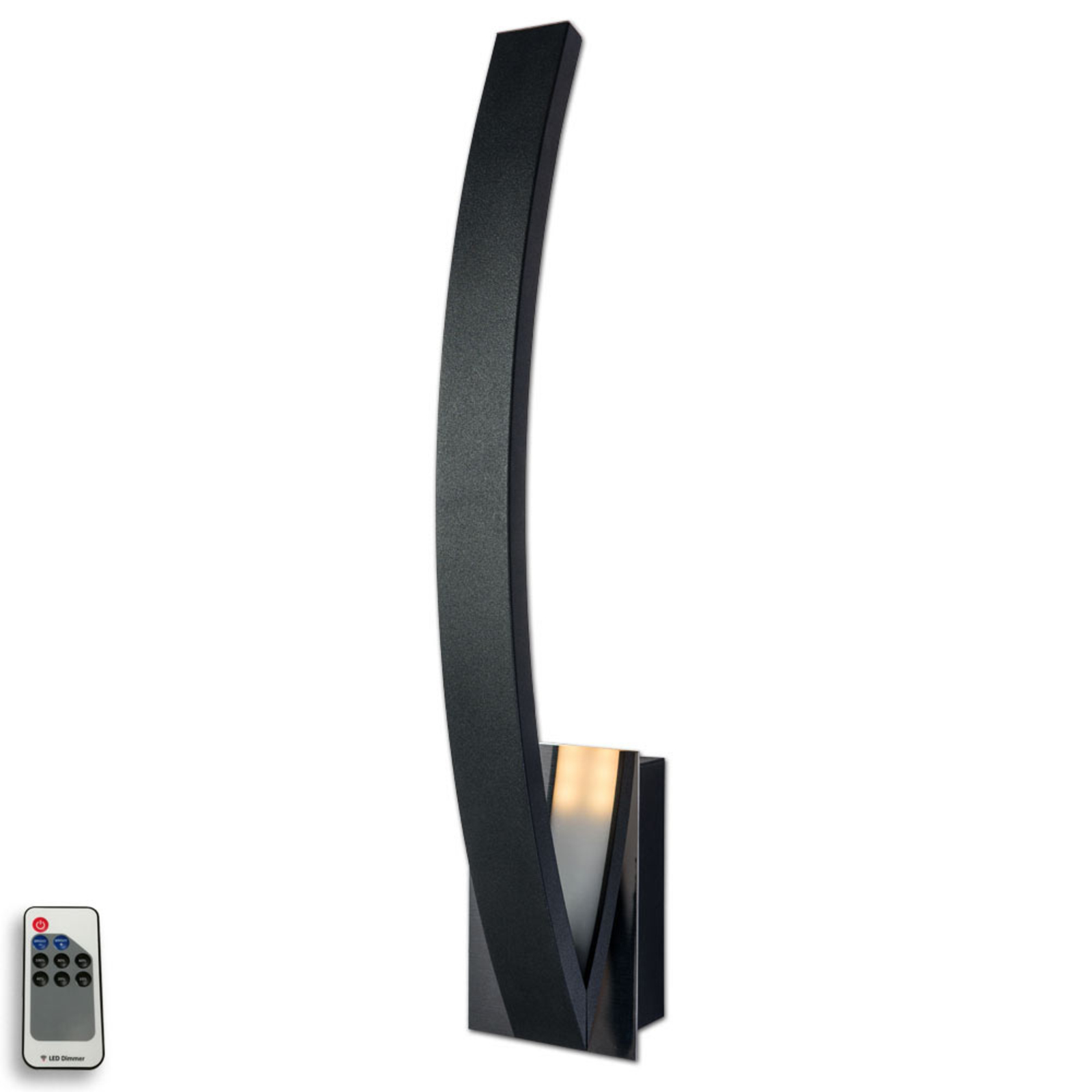 Lis Poland Largo LED wall light indirect black, for Hallway, metal, plastic, 5.5 W, energy efficiency: A+, W: 6 cm, H: 39 cm