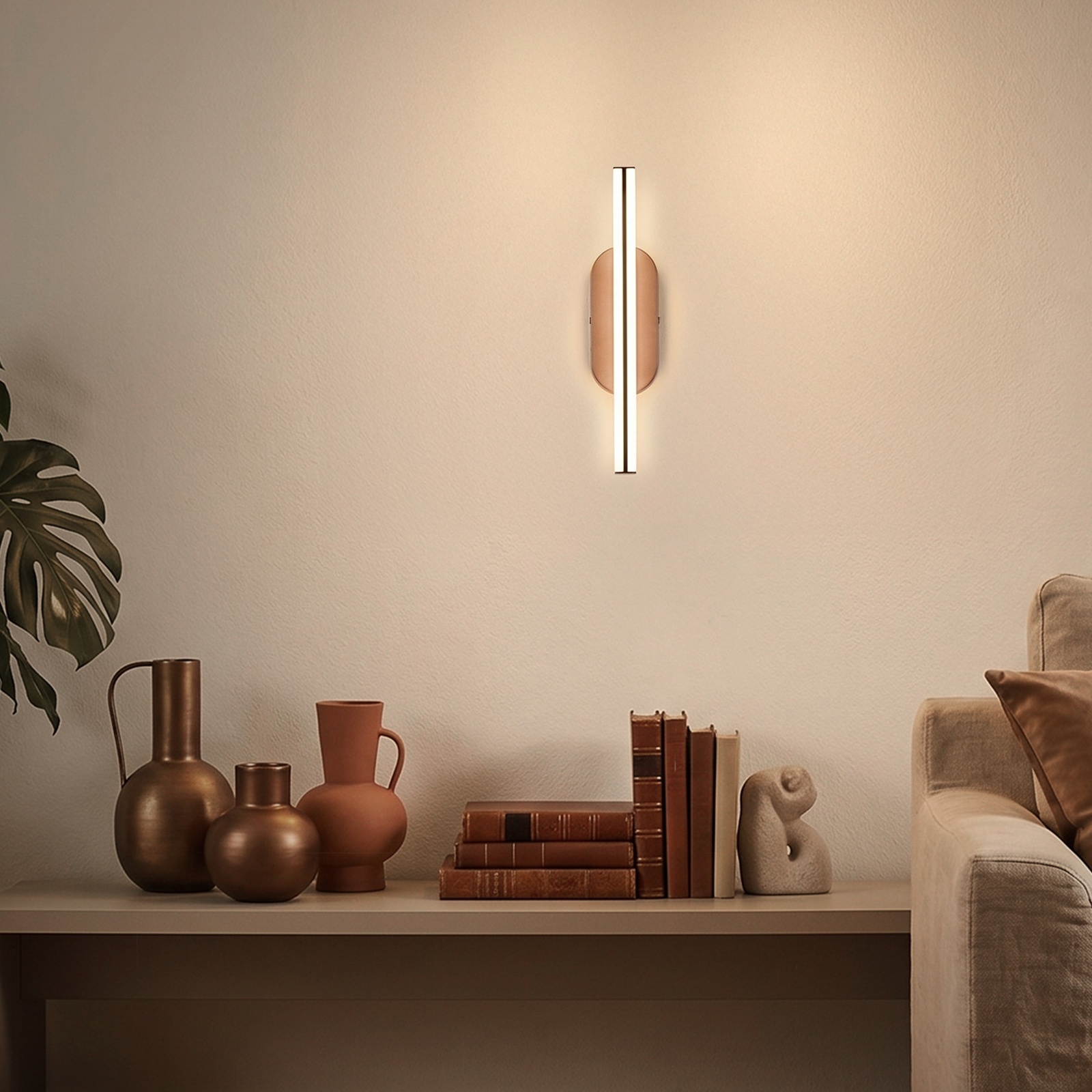 Ruth LED wall light, bronze/anthracite, height 30 cm, 3,000 K