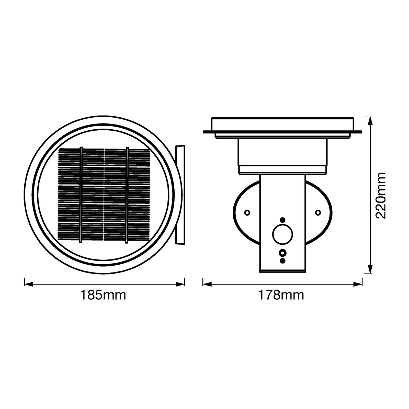 LEDVANCE Endura Solar Double Circle -seinä musta