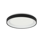 Candeeiro de teto LED Ringlede, preto, altura 6 cm, Ø 28 cm