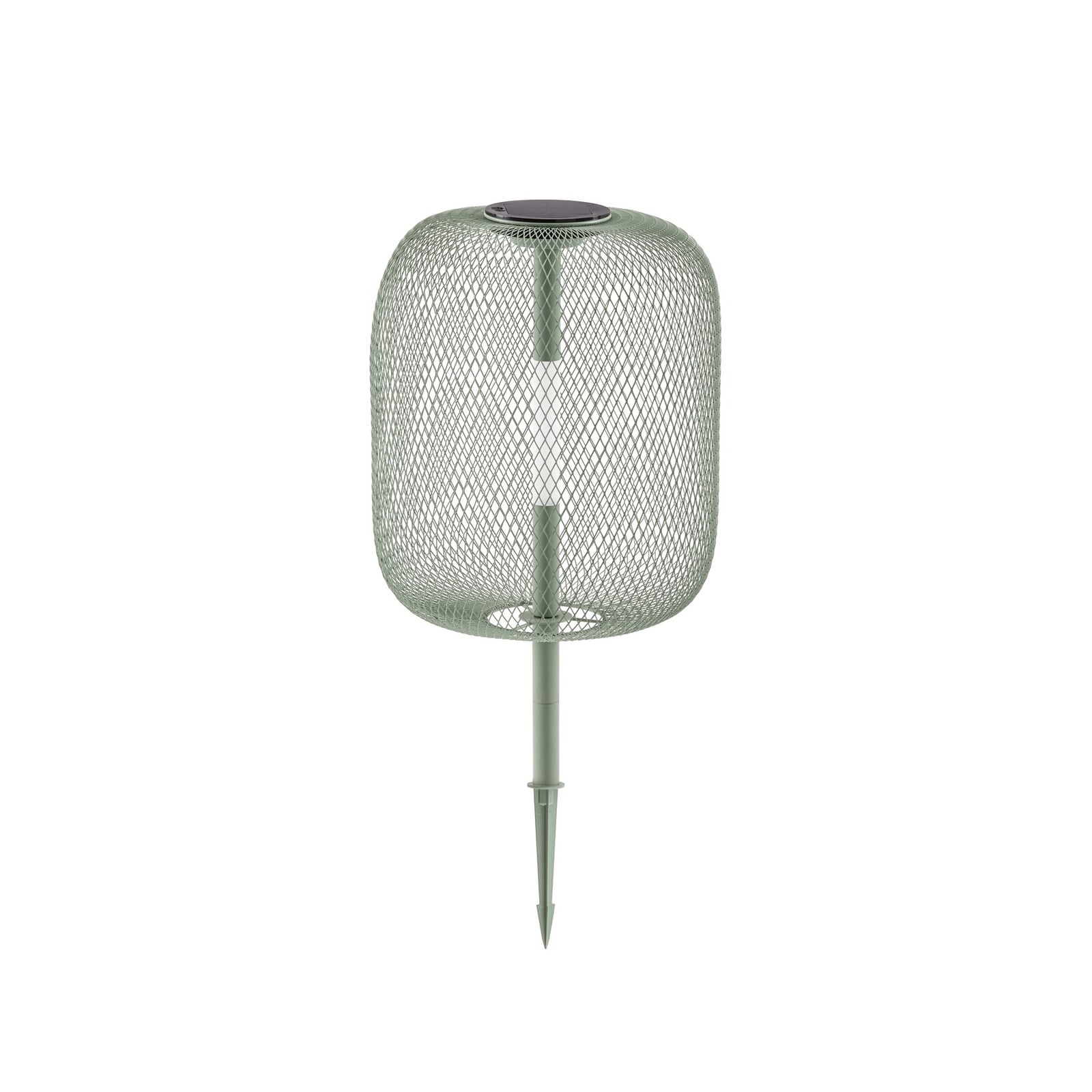 Lucande LED-solcellelampe med jordspyd, Faylen, salviegrønn, IP65